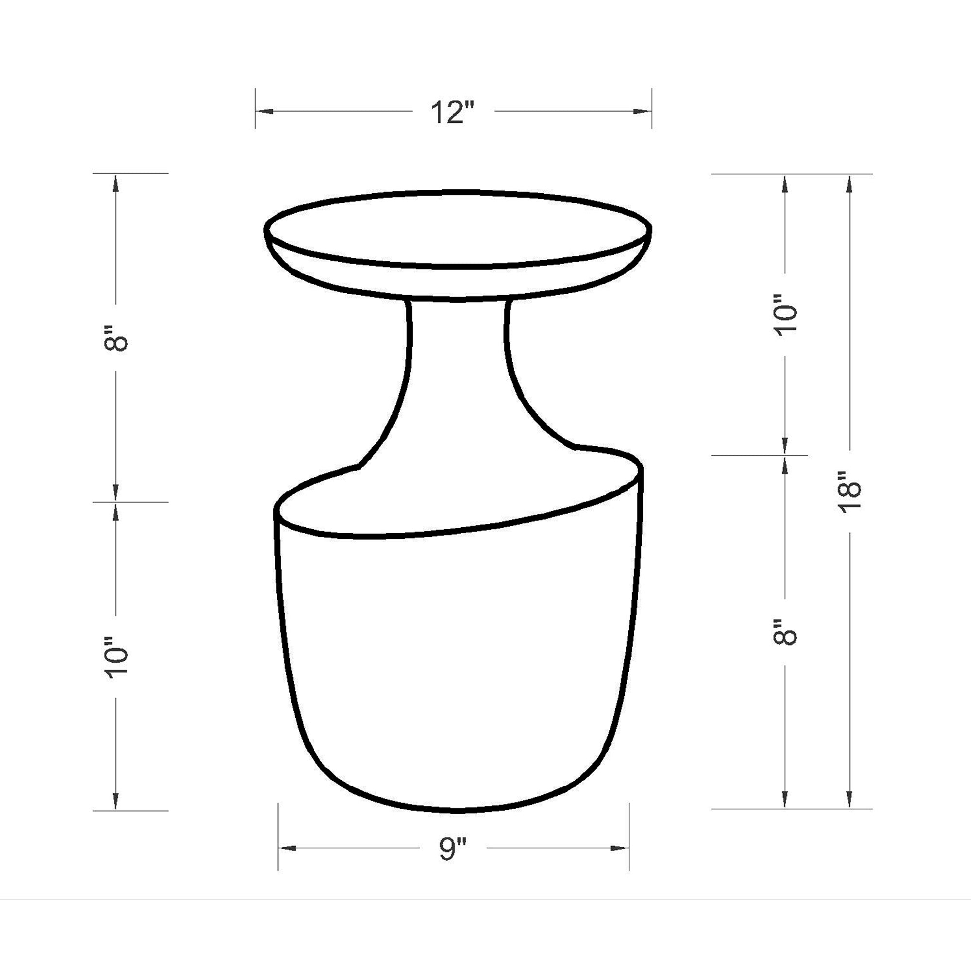 Allura Asymmetrical Side Table