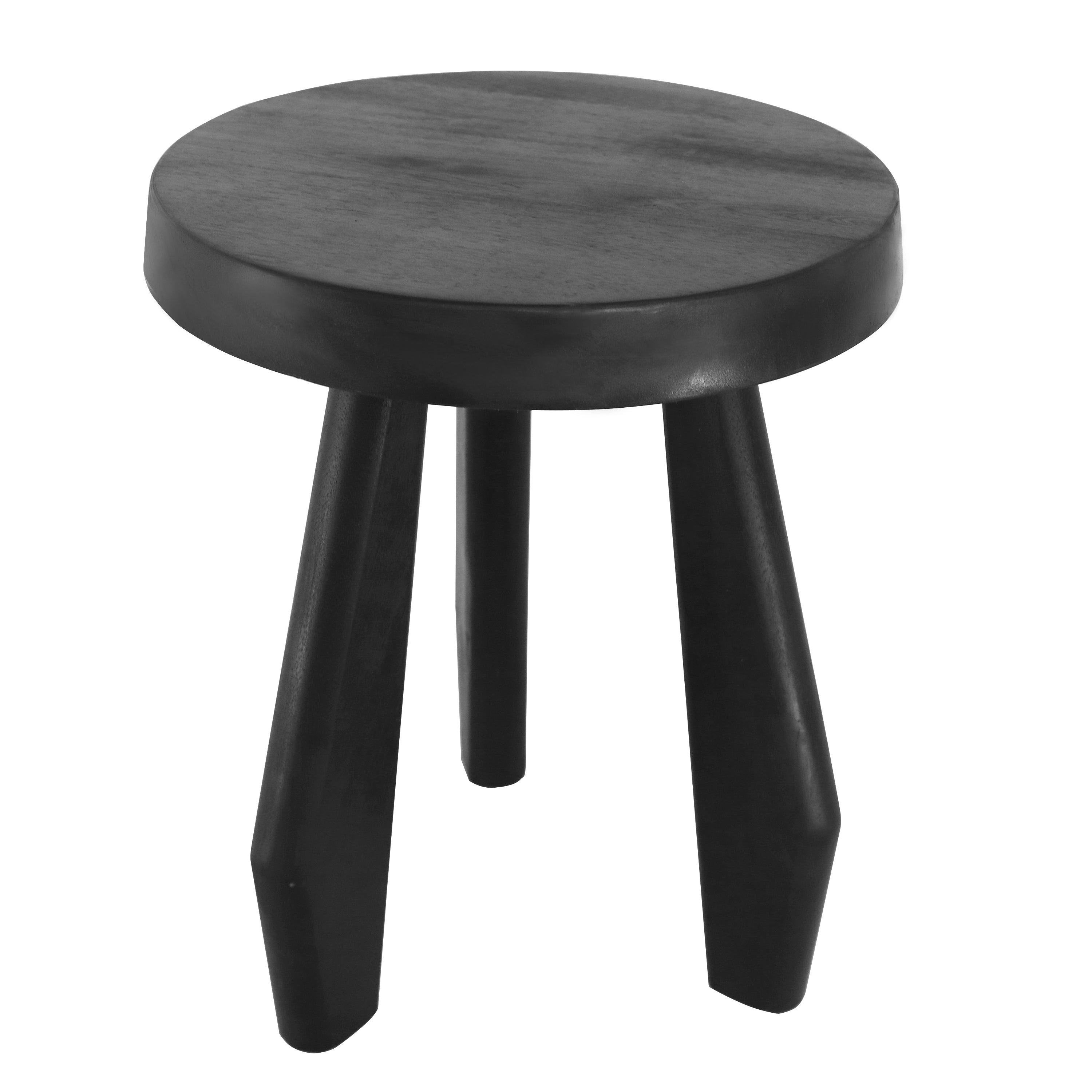 Terra Rustic Coastal Acacia Wood Tripod Round Accent Stool