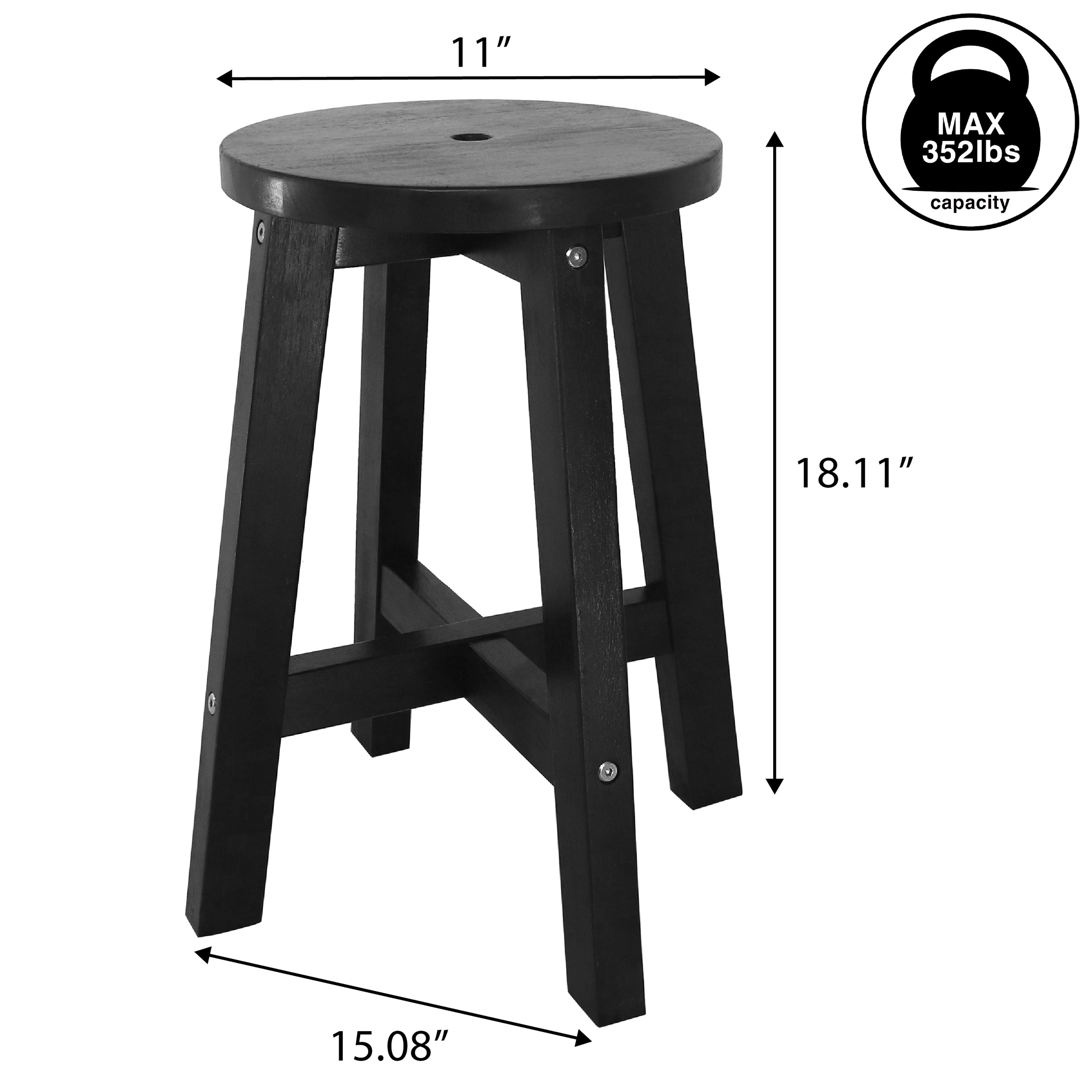 Grove Coastal Casual Acacia Wood Round Accent Stool