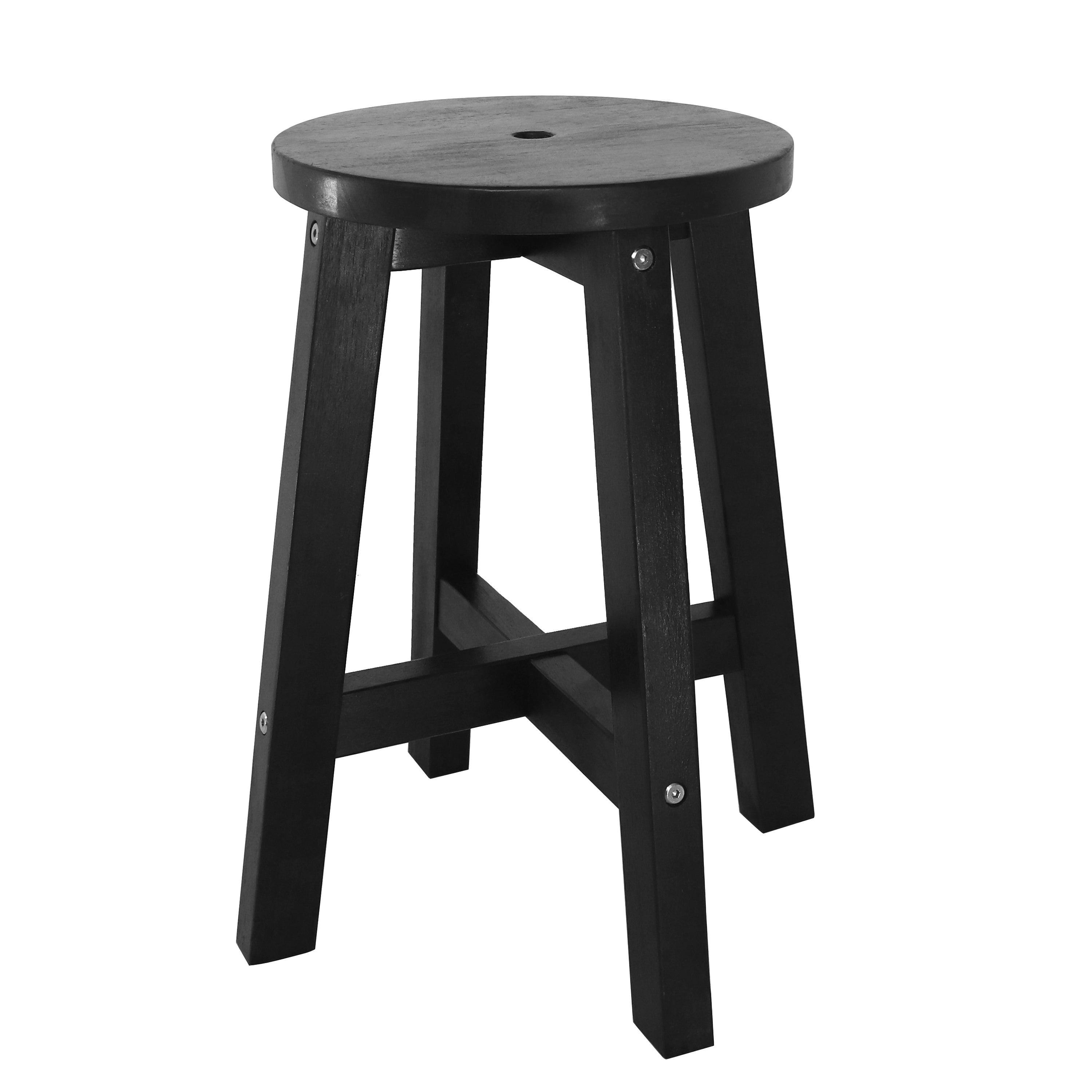 Grove Coastal Casual Acacia Wood Round Accent Stool