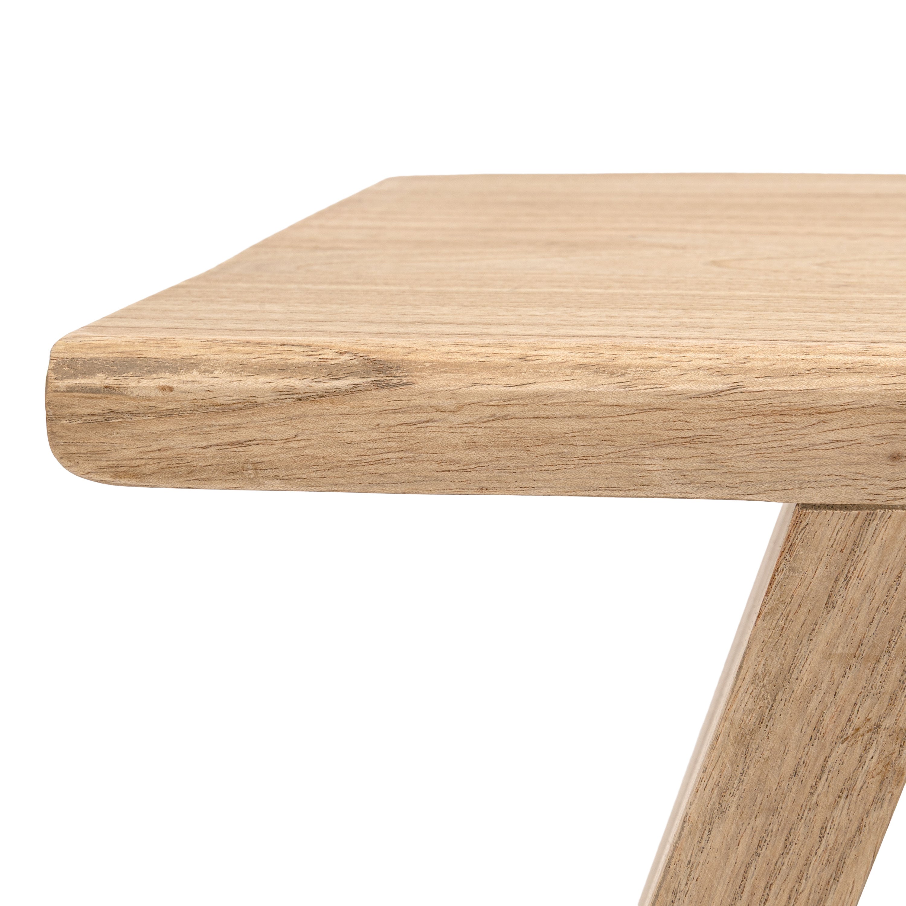 Jack Rustic Scandinavian Handcrafted Solid Mindi Wood Sculptural Base Accent Stool