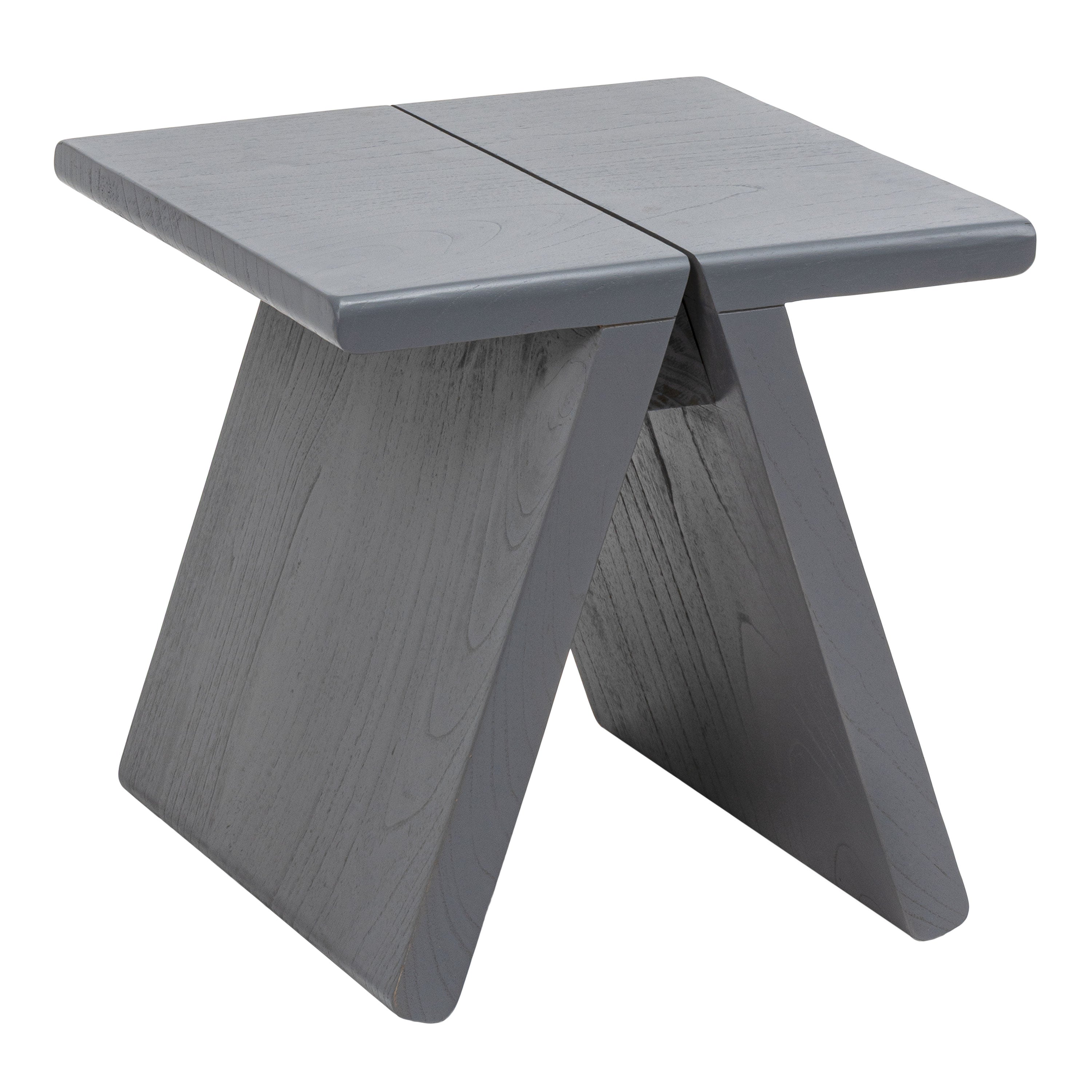Jack Rustic Scandinavian Handcrafted Solid Mindi Wood Sculptural Base Accent Stool