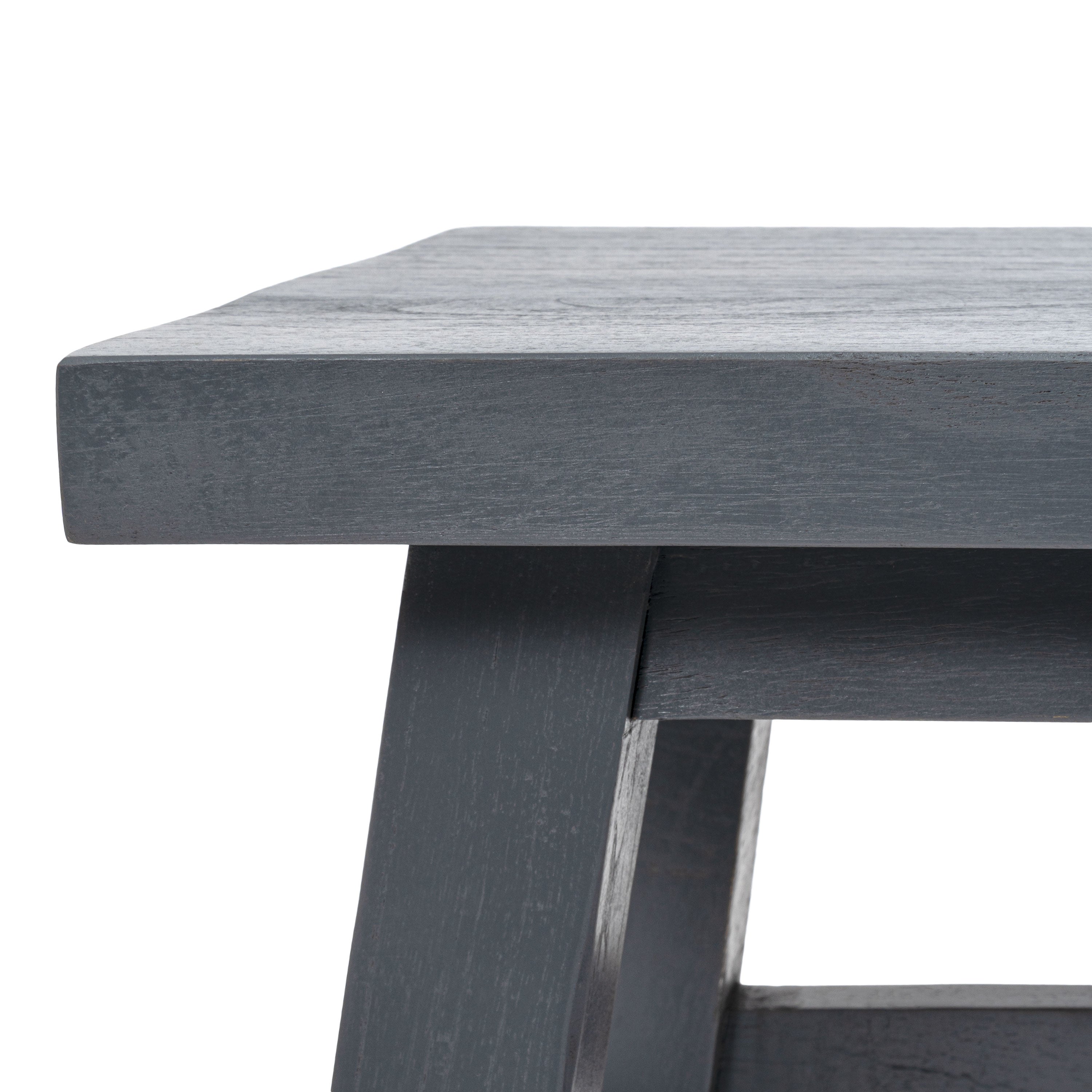 Revine Rustic Farmhouse Solid Mindi Wood Handcrafted Accent Stool