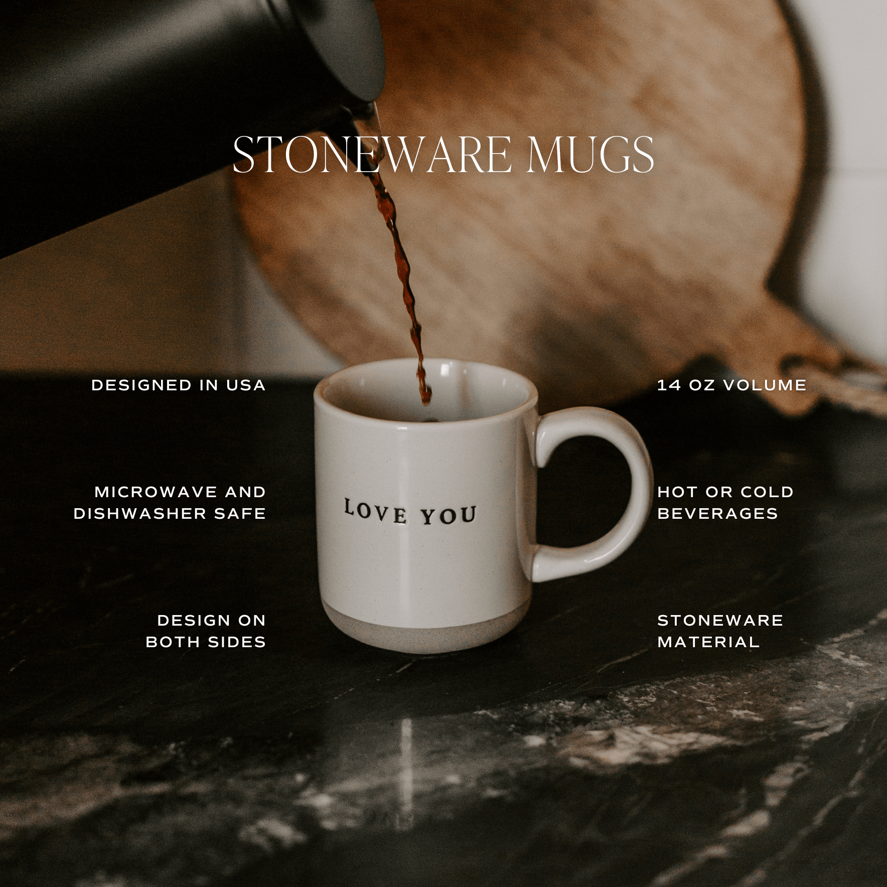 Pink Heart 14 oz Stoneware Coffee Mug