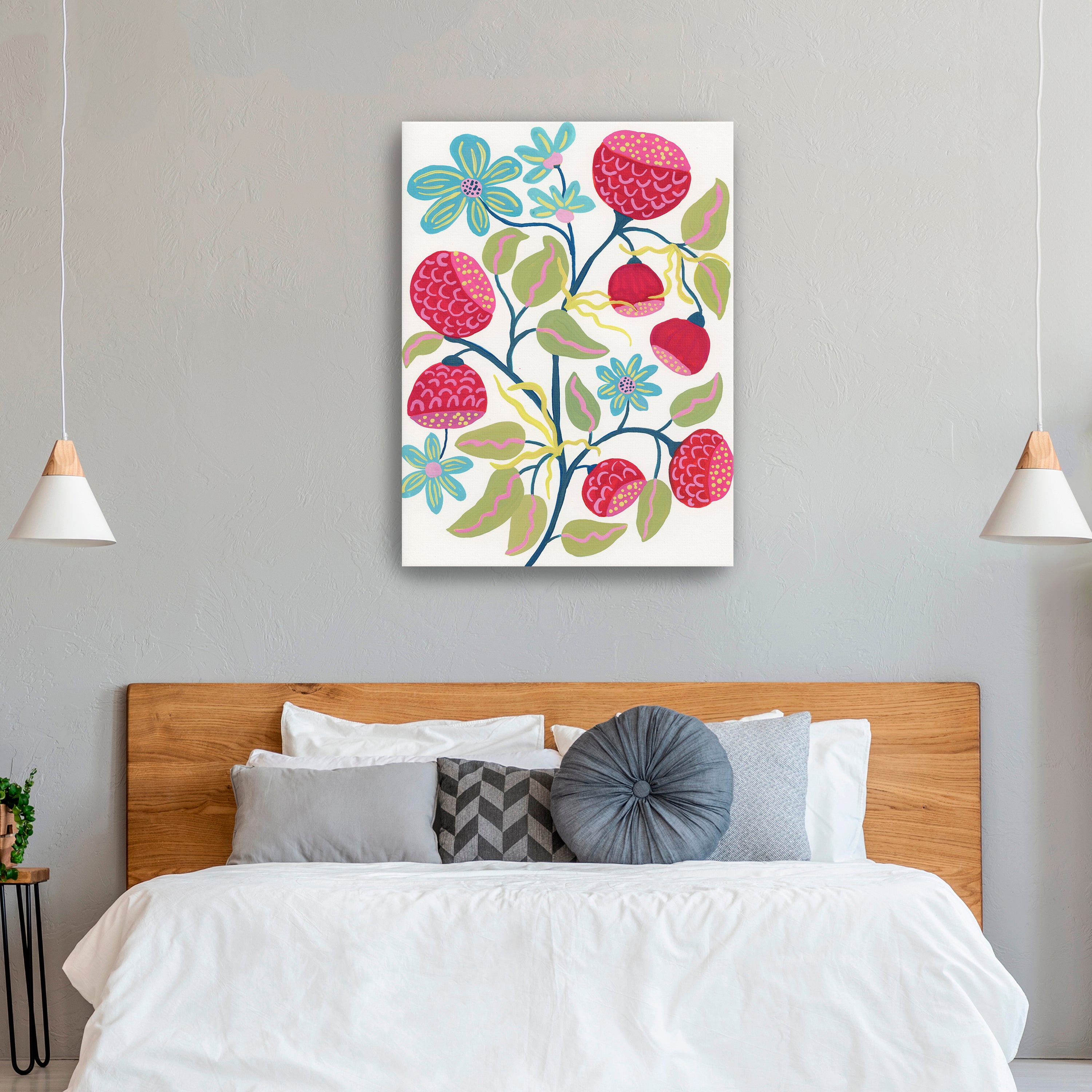 Pincushion Blooms Canvas Giclee