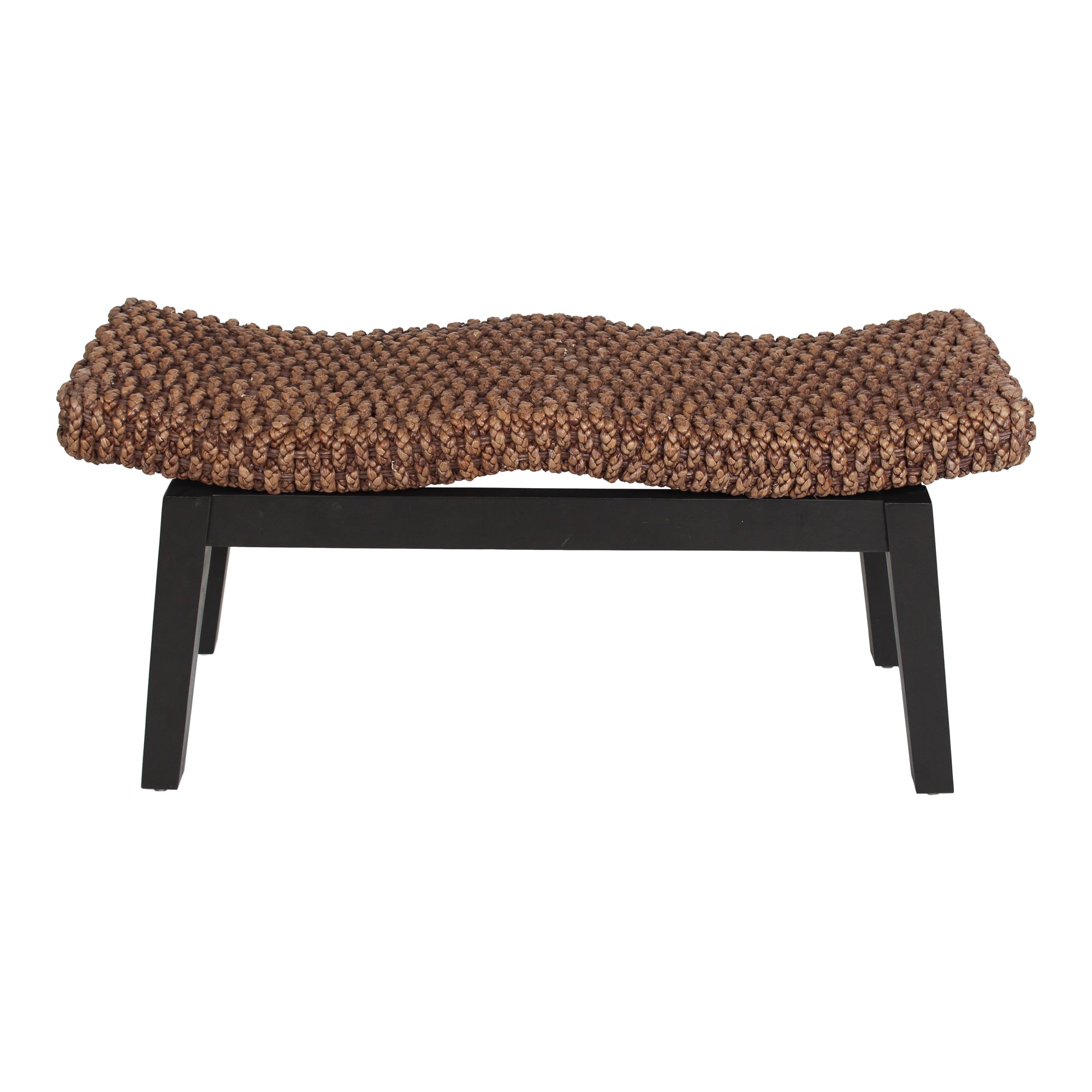 Wicker and Wood Wave Double Bench