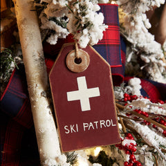 Wood Ski Tag Ornament (Set of 12)