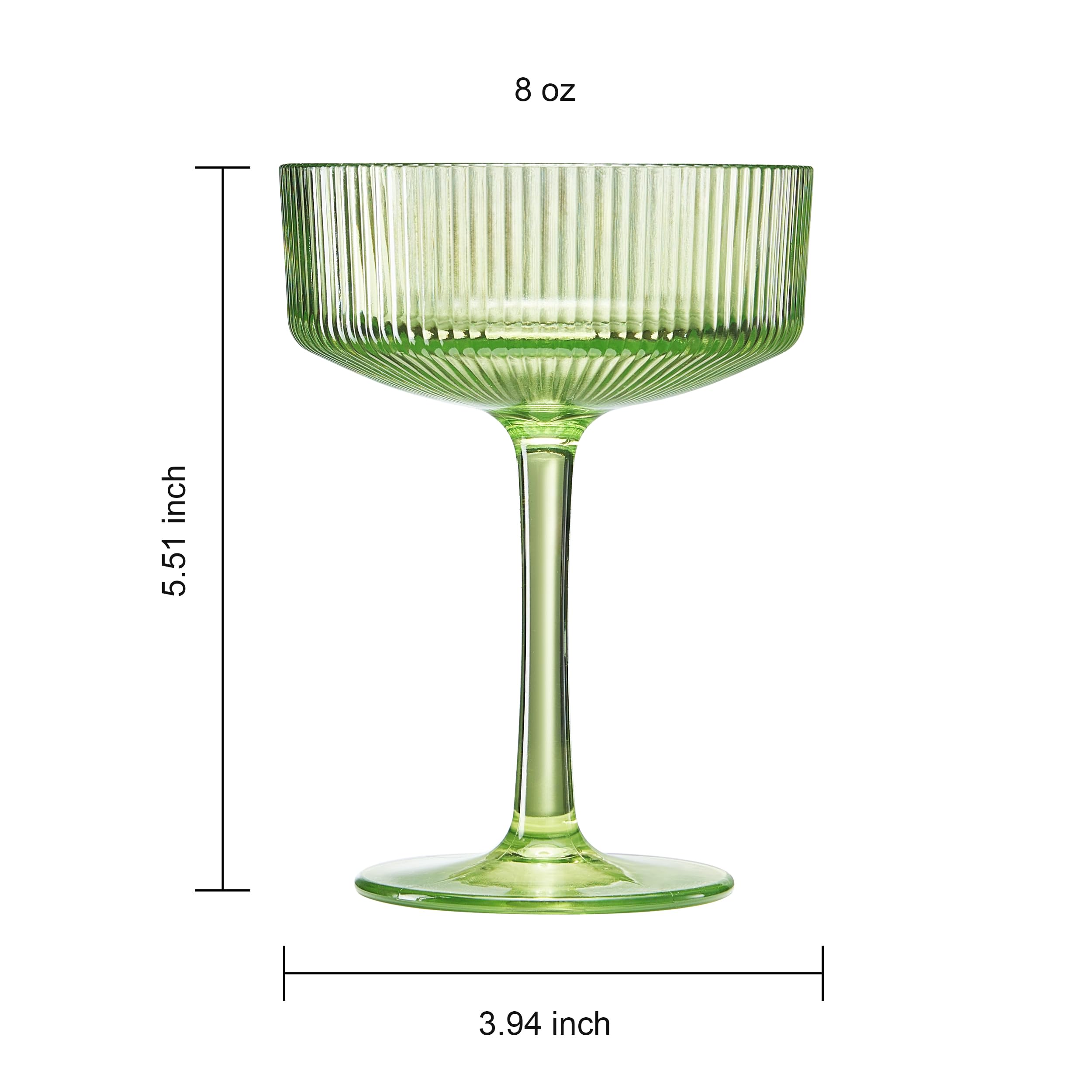 Spring Multicolor Ribbed Acrylic Shatterproof Glasses Set of 8