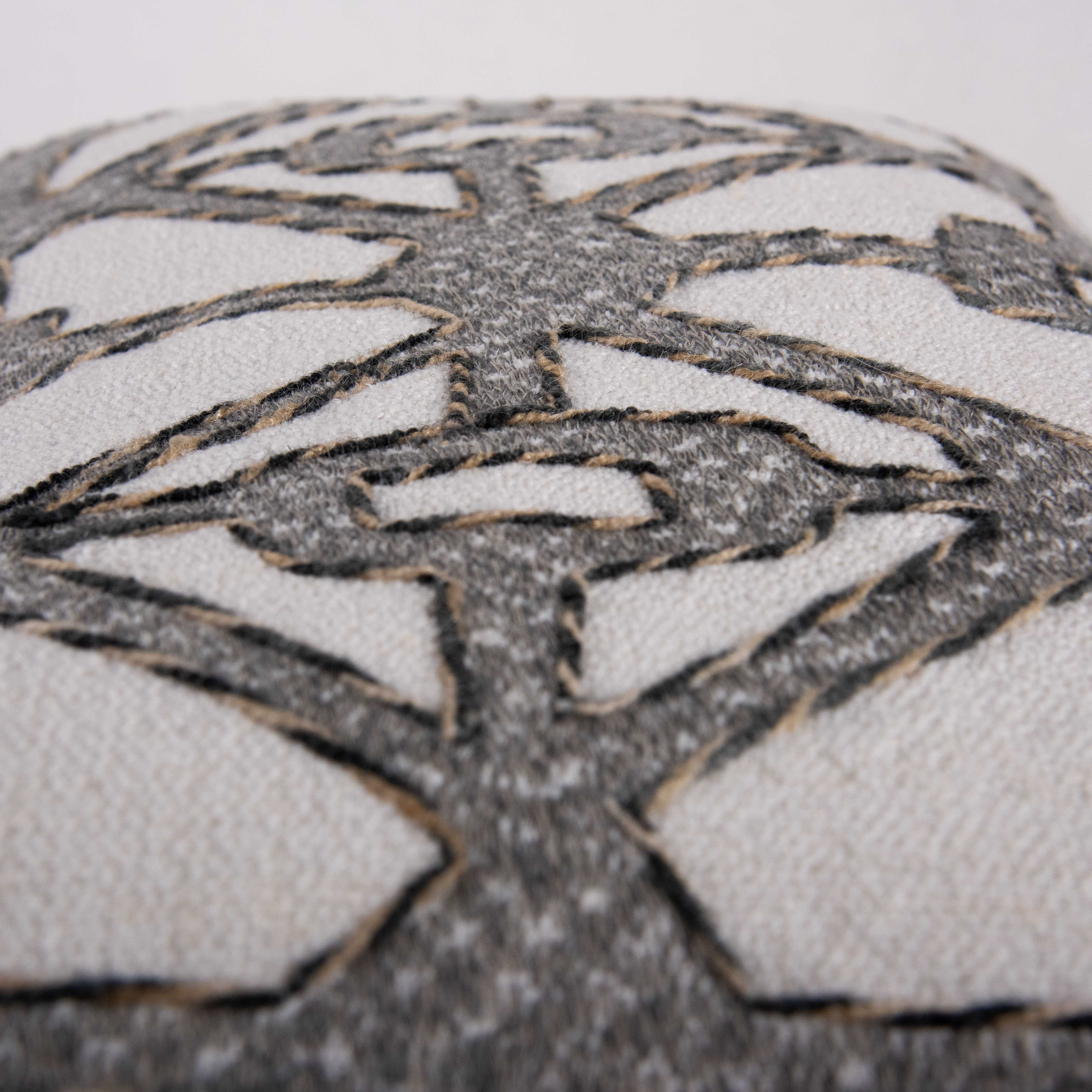Woven Embroidered Geometric Down Alternative Decorative Throw Pillow