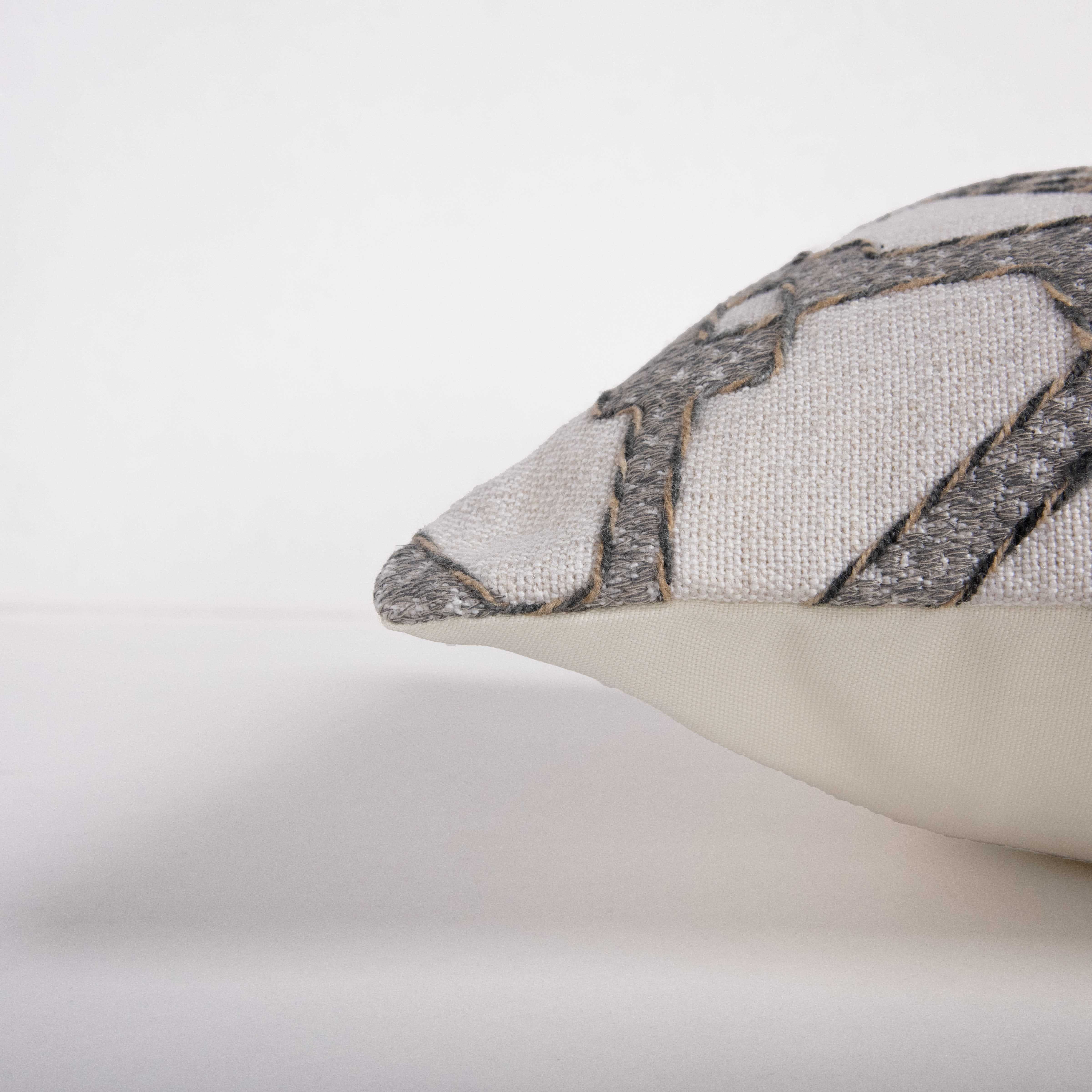 Woven Embroidered Geometric Down Alternative Decorative Throw Pillow