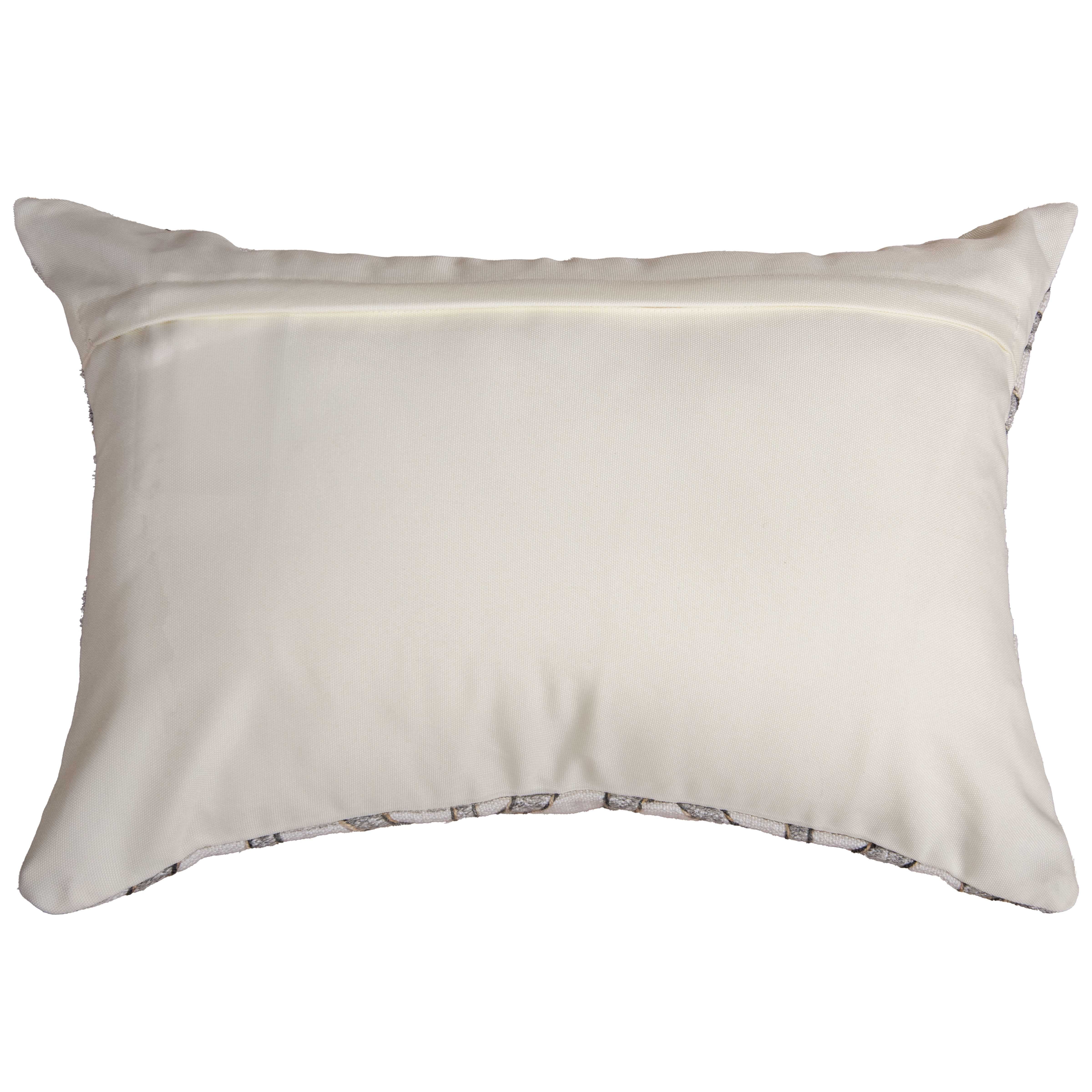 Woven Embroidered Geometric Down Alternative Decorative Throw Pillow