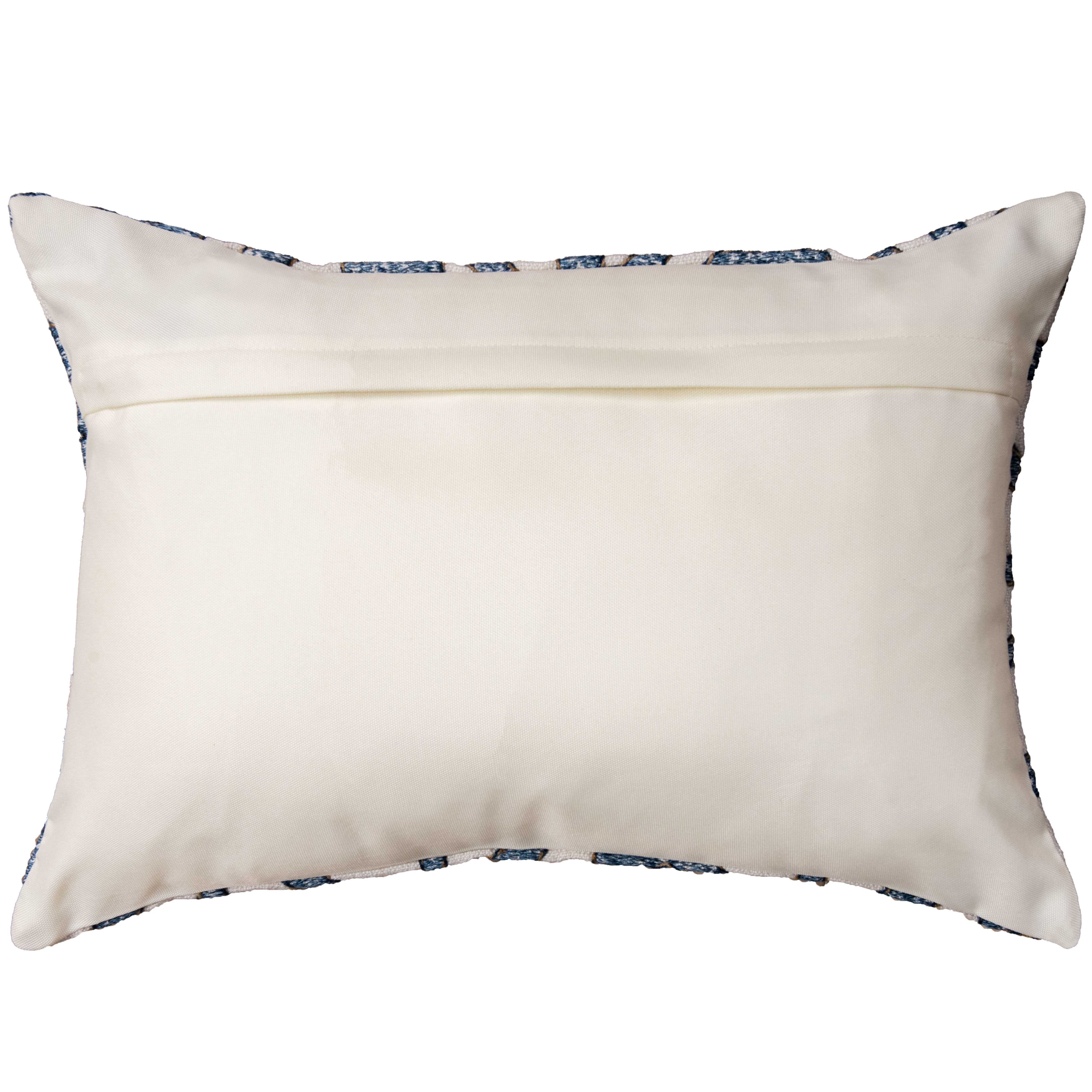 Woven Embroidered Geometric Down Alternative Decorative Throw Pillow