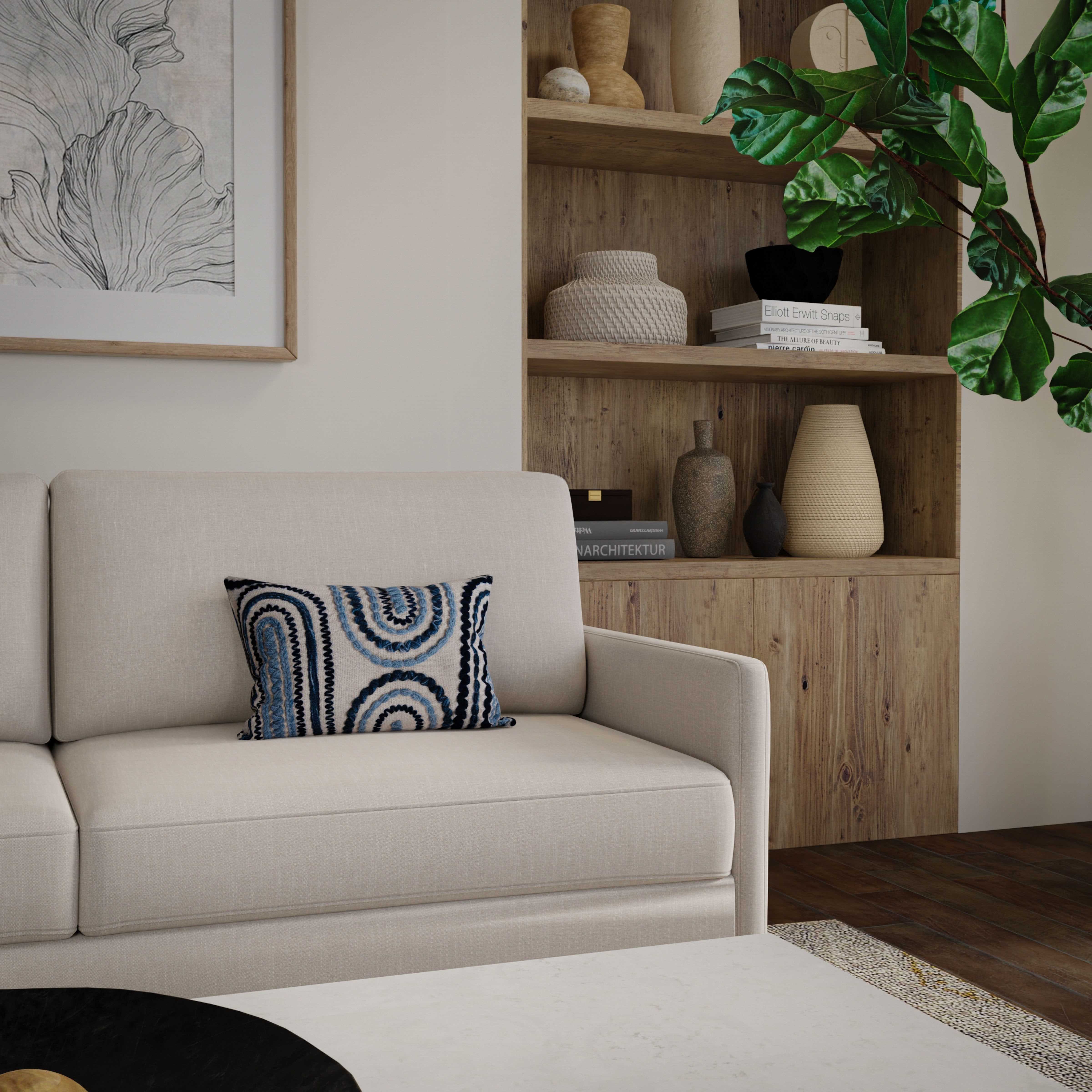 Indoor/Outdoor Wavy Decorative Throw Pillow
