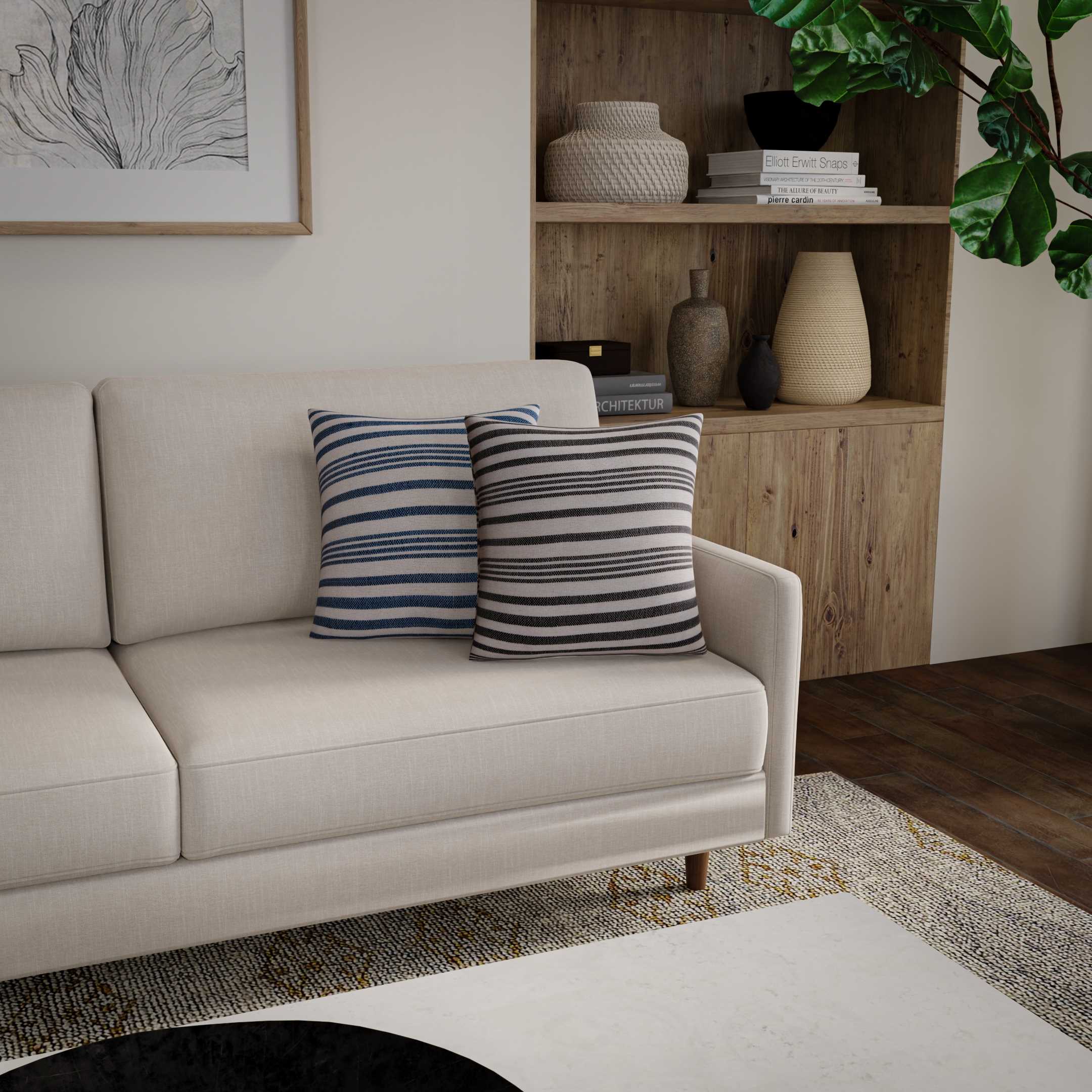 Indoor/Outdoor Flanged Decorative Throw Pillow