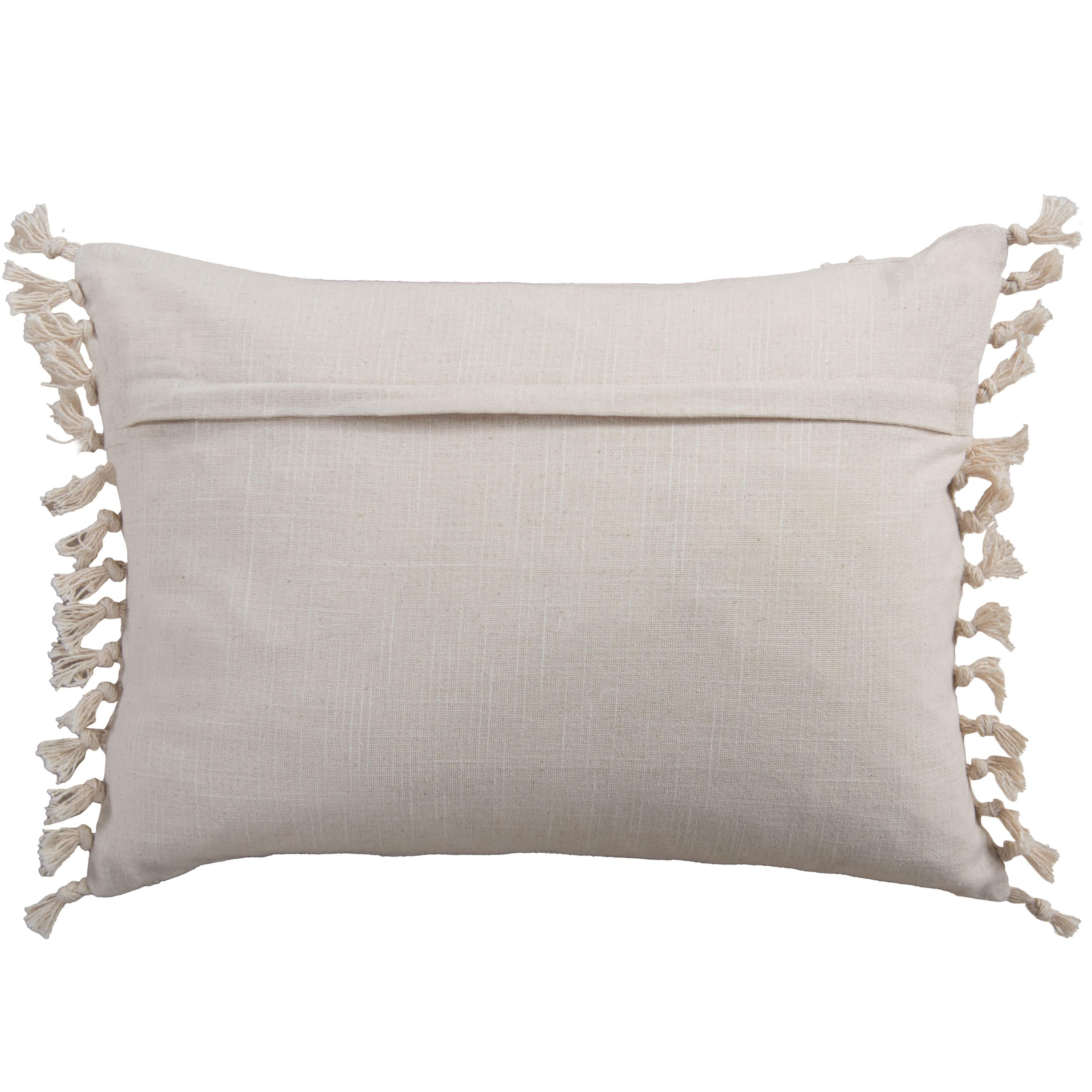 Embroidered Botanical Lumbar Throw Pillow