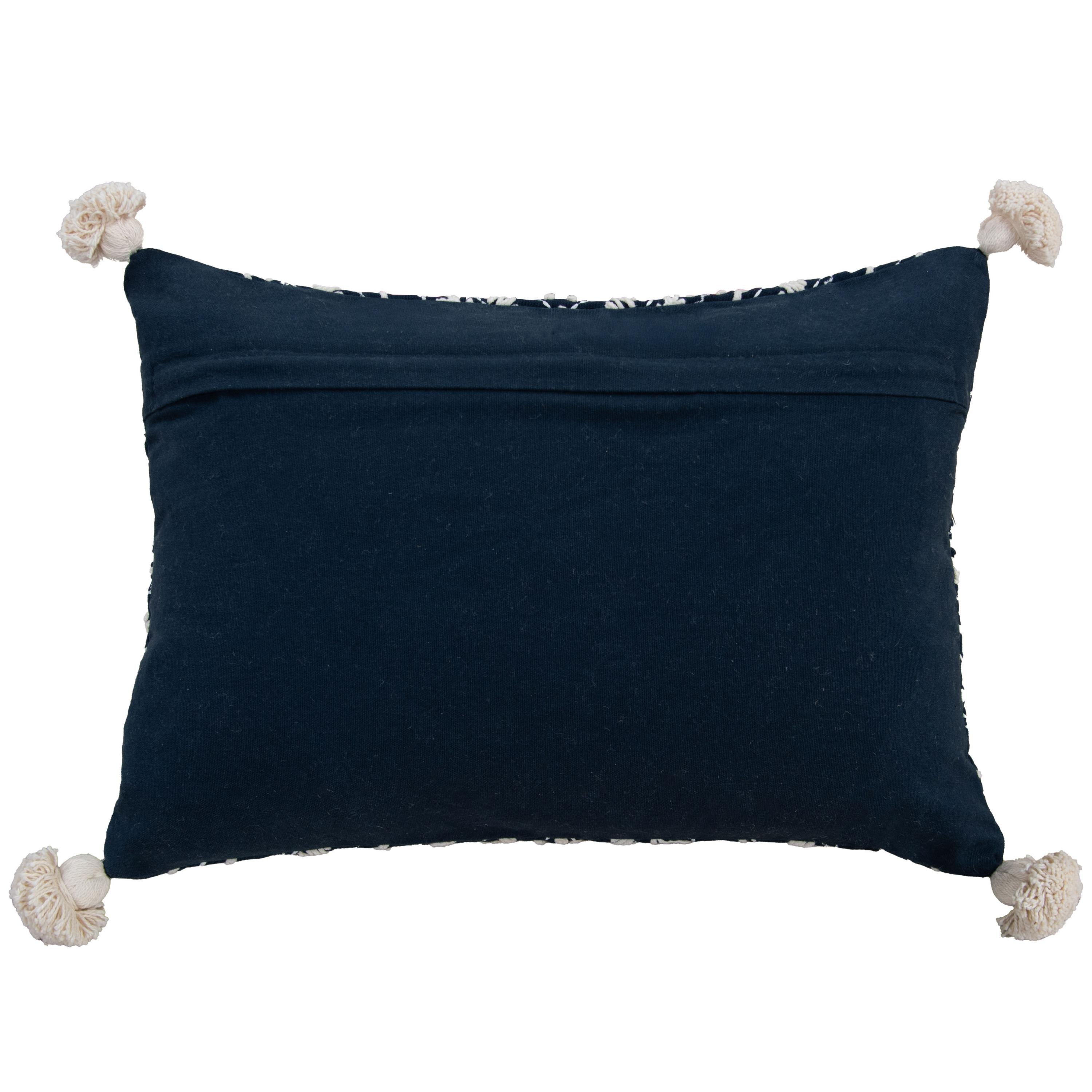 Embroidered Medallion Geometric Lumbar Throw Pillow