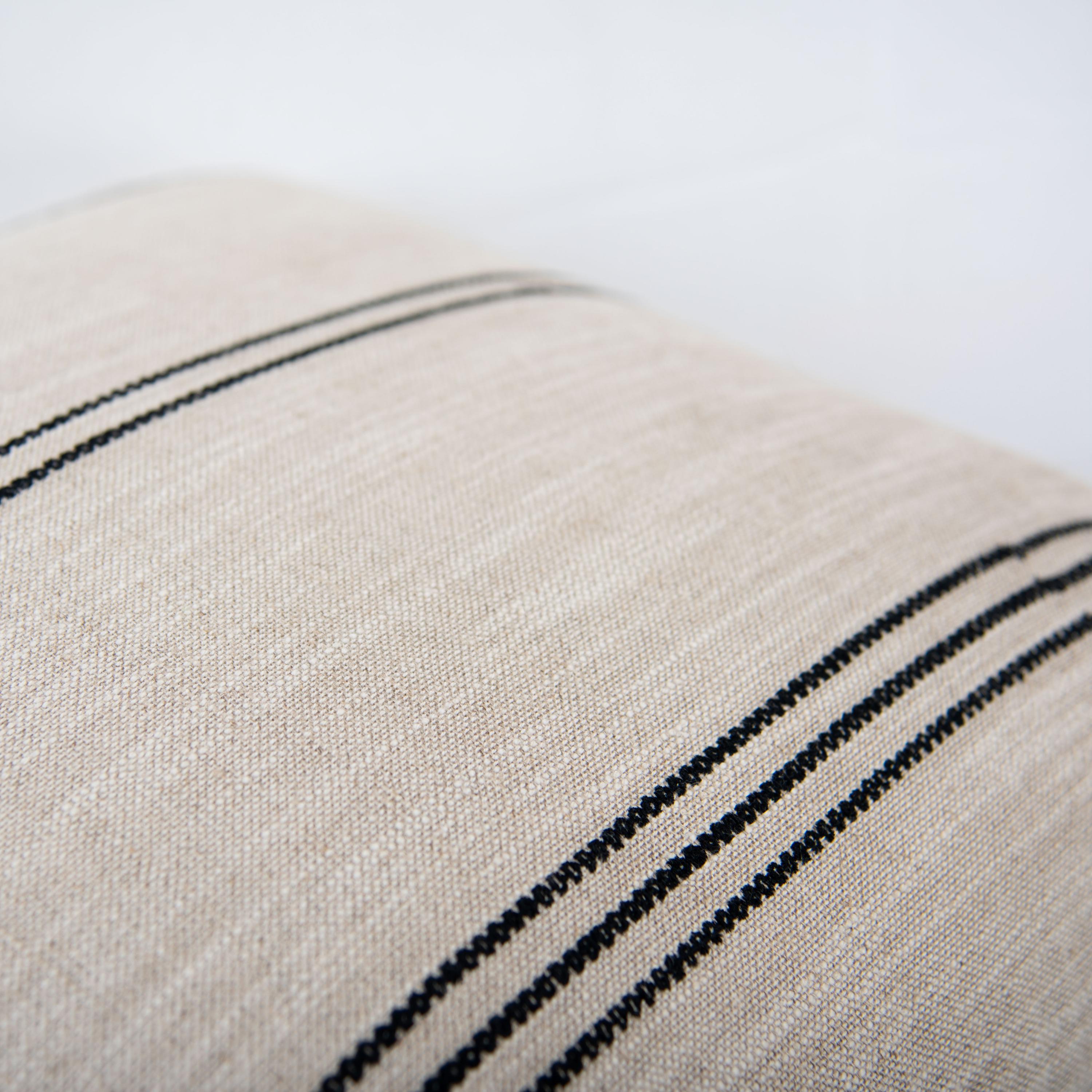Woven Linen Stripe Decorative Throw Pillow
