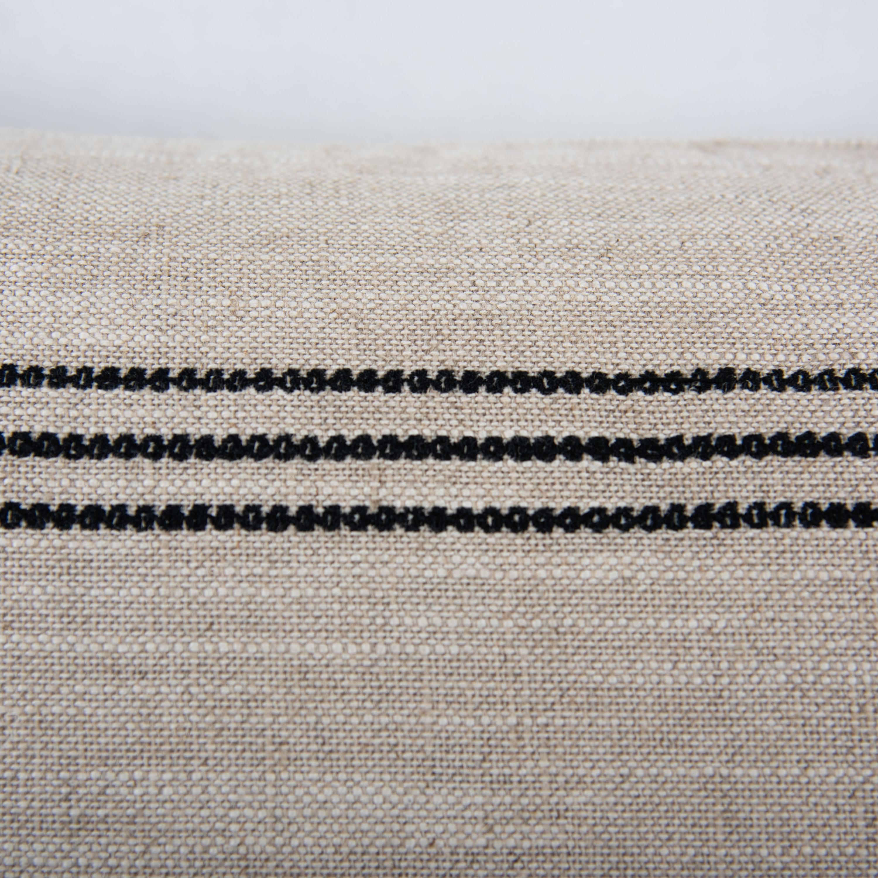 Woven Linen Stripe Decorative Throw Pillow