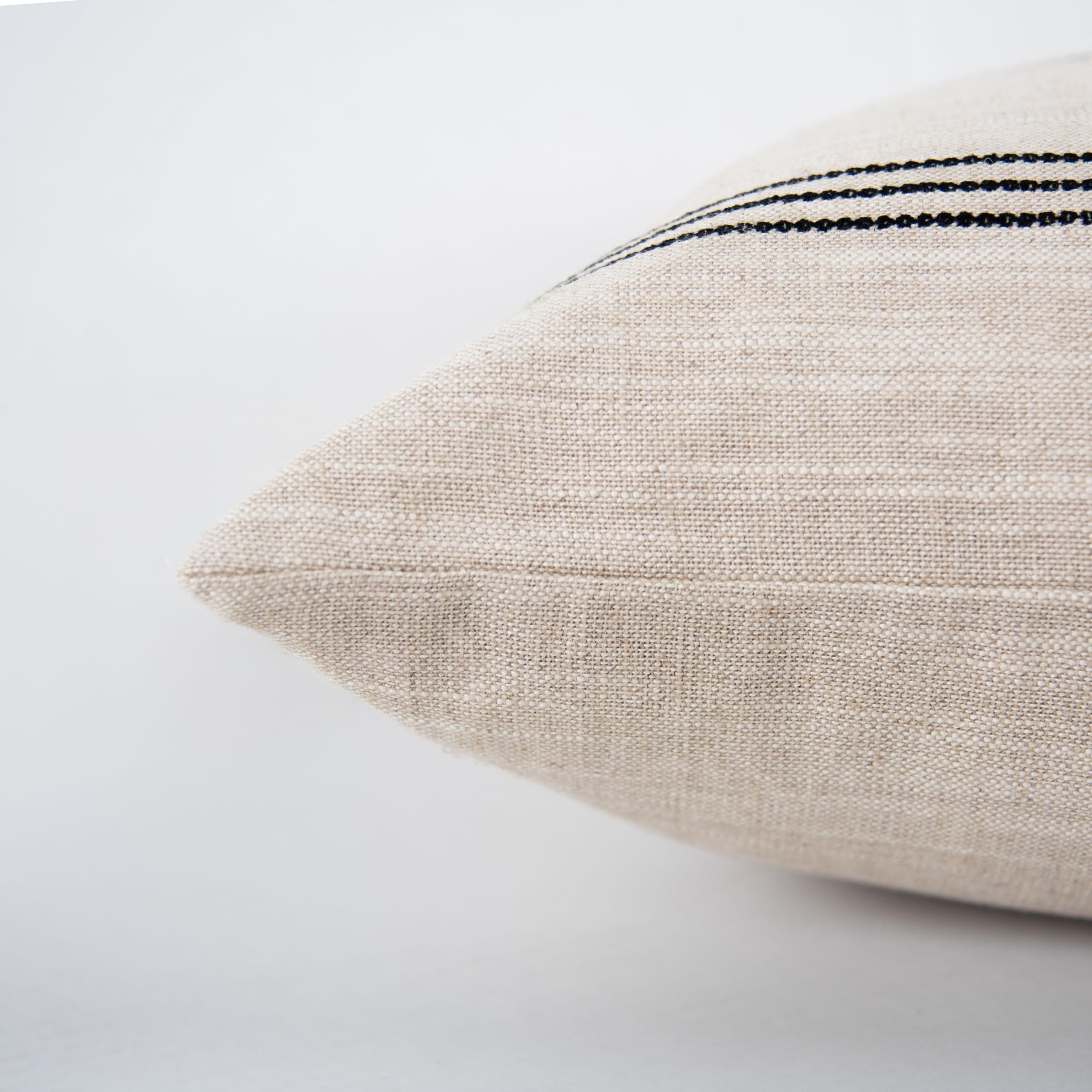 Woven Linen Stripe Decorative Throw Pillow