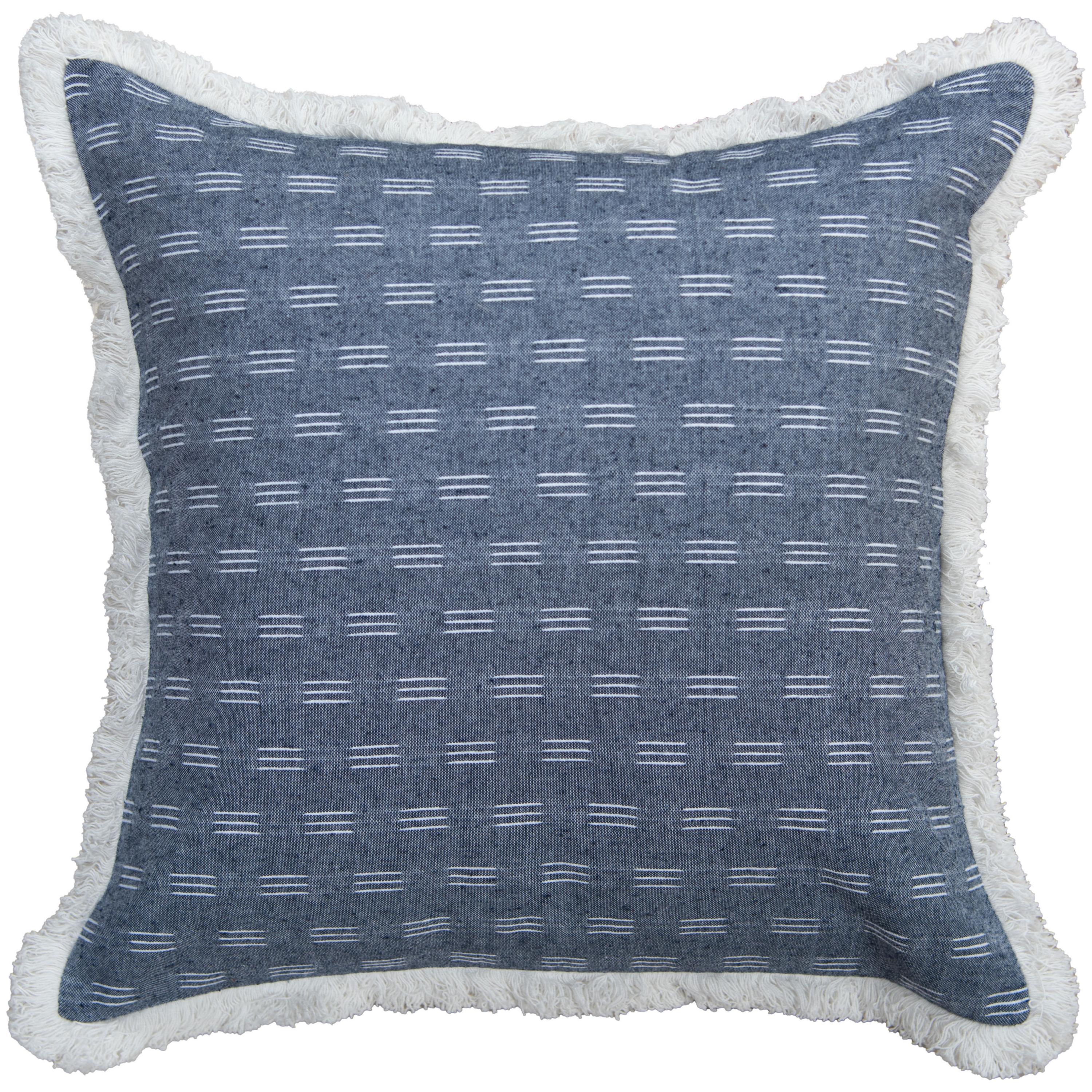 Fringed Printed Decorative Throw Pillow