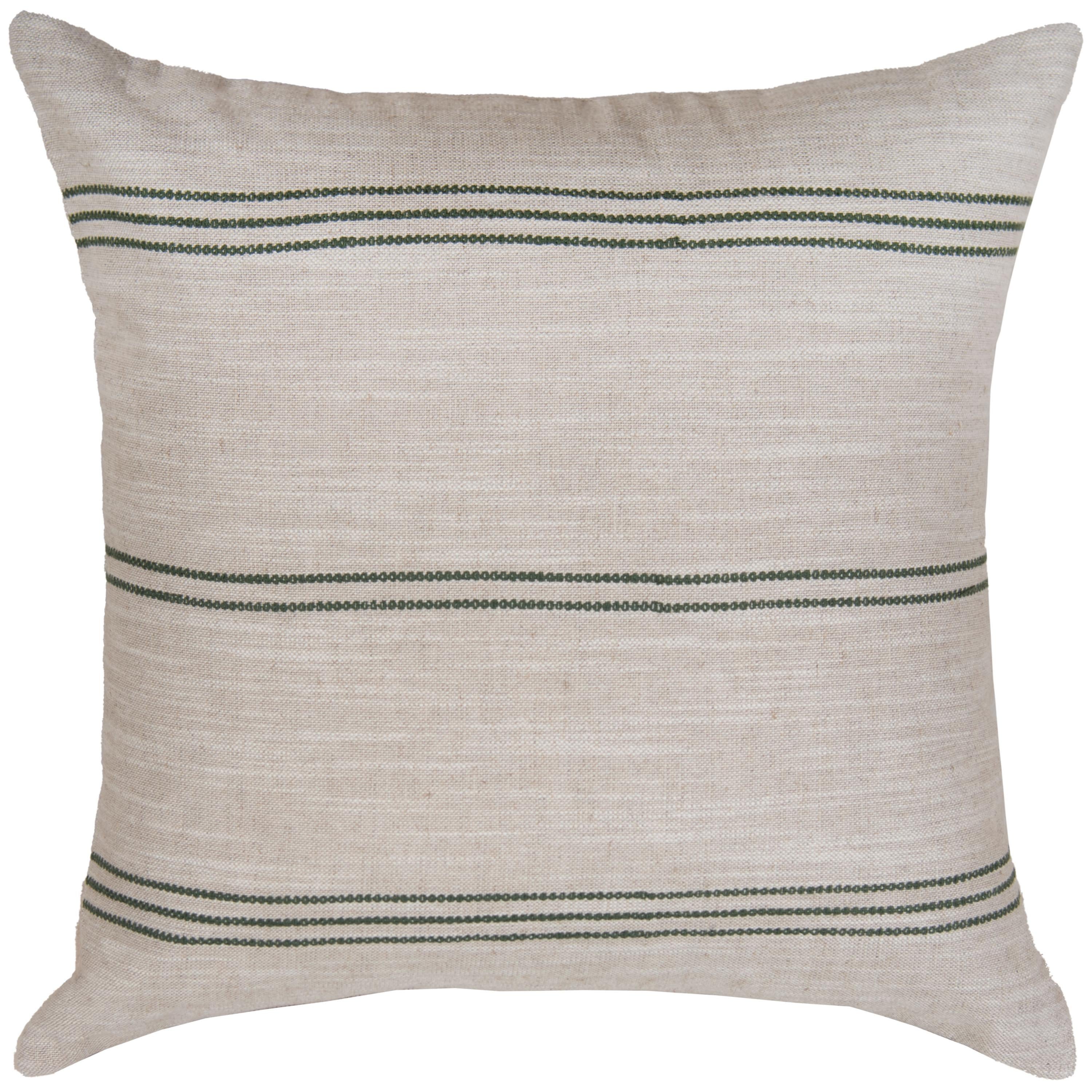 Woven Linen Stripe Decorative Throw Pillow