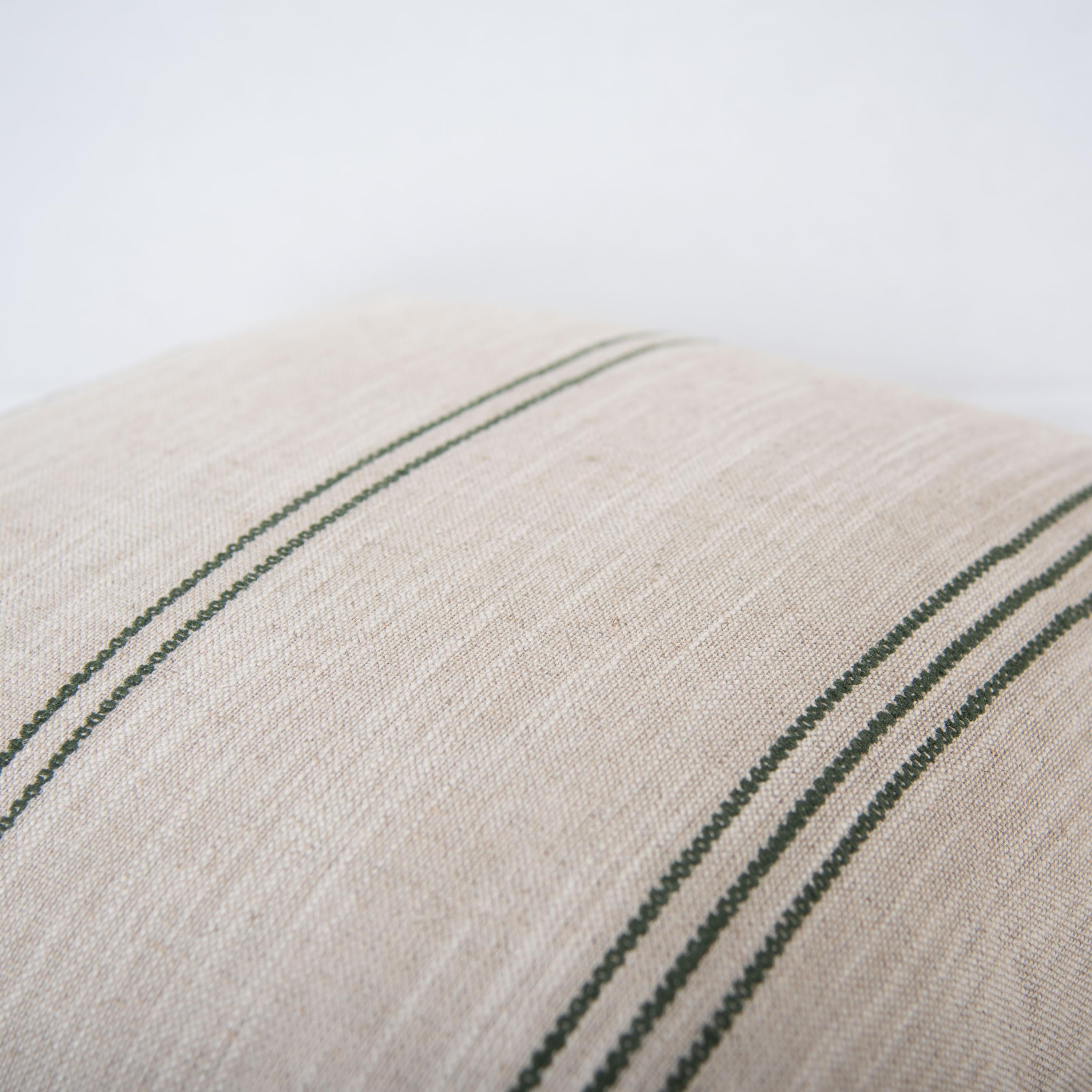 Woven Linen Stripe Decorative Throw Pillow