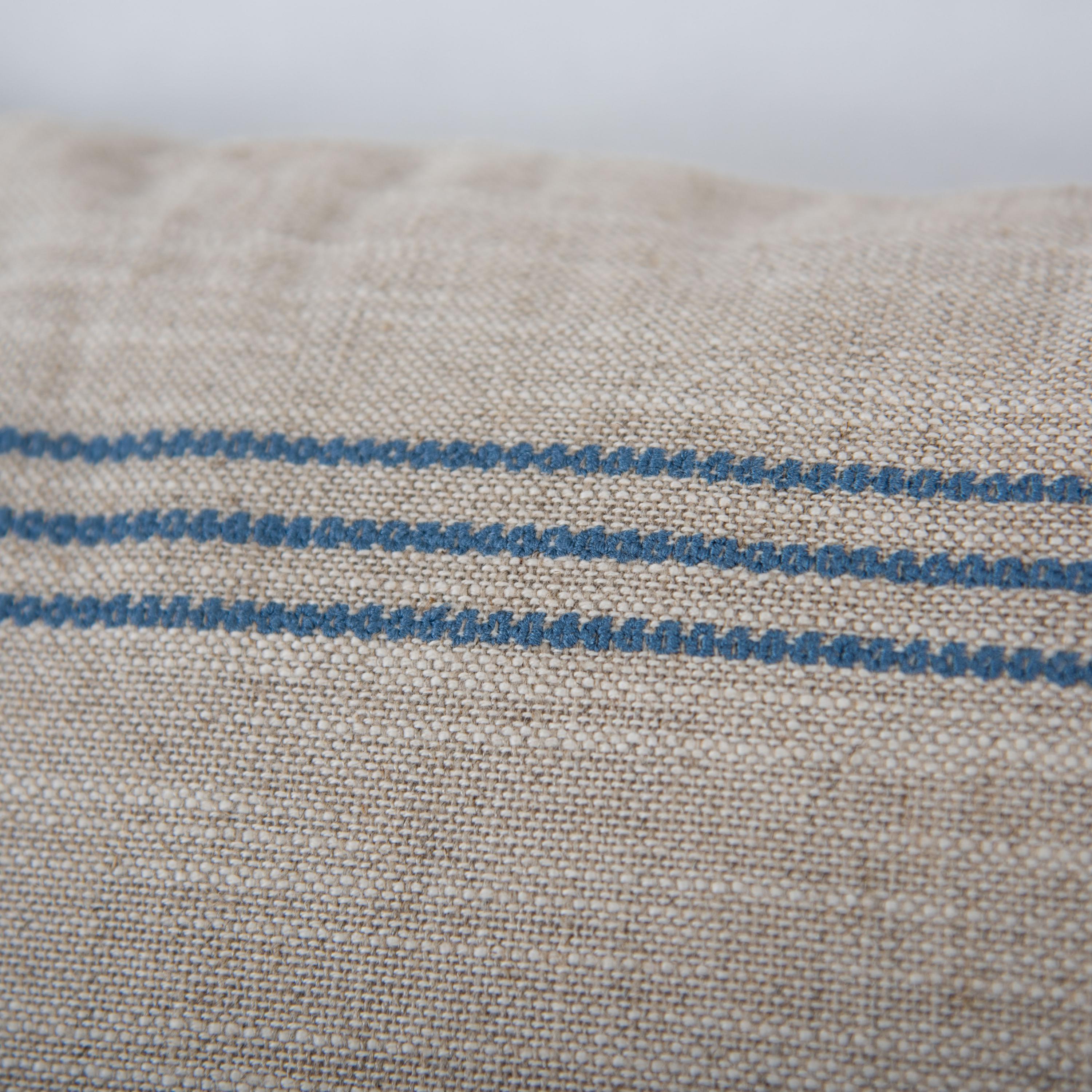 Woven Linen Stripe Decorative Throw Pillow