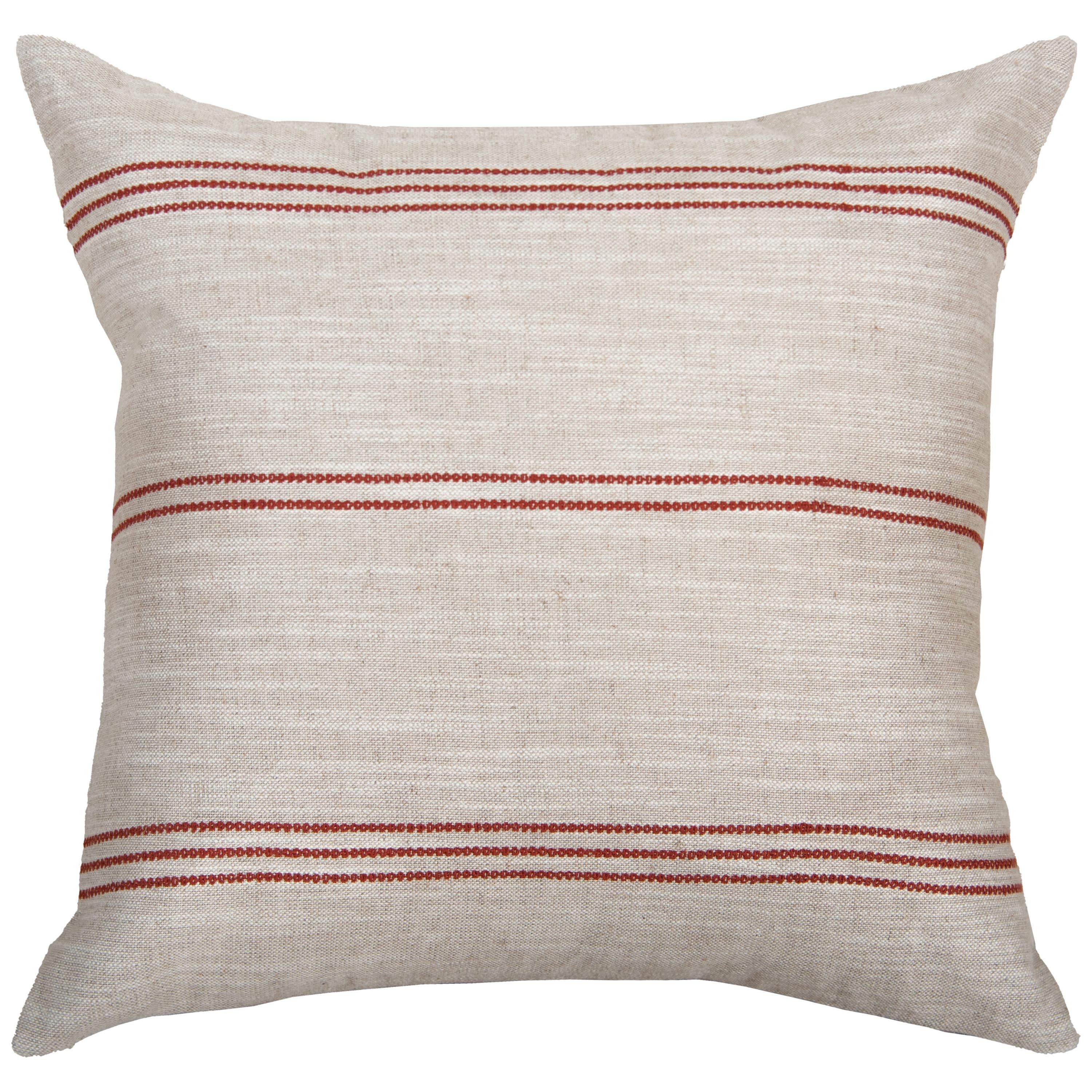 Woven Linen Stripe Decorative Throw Pillow