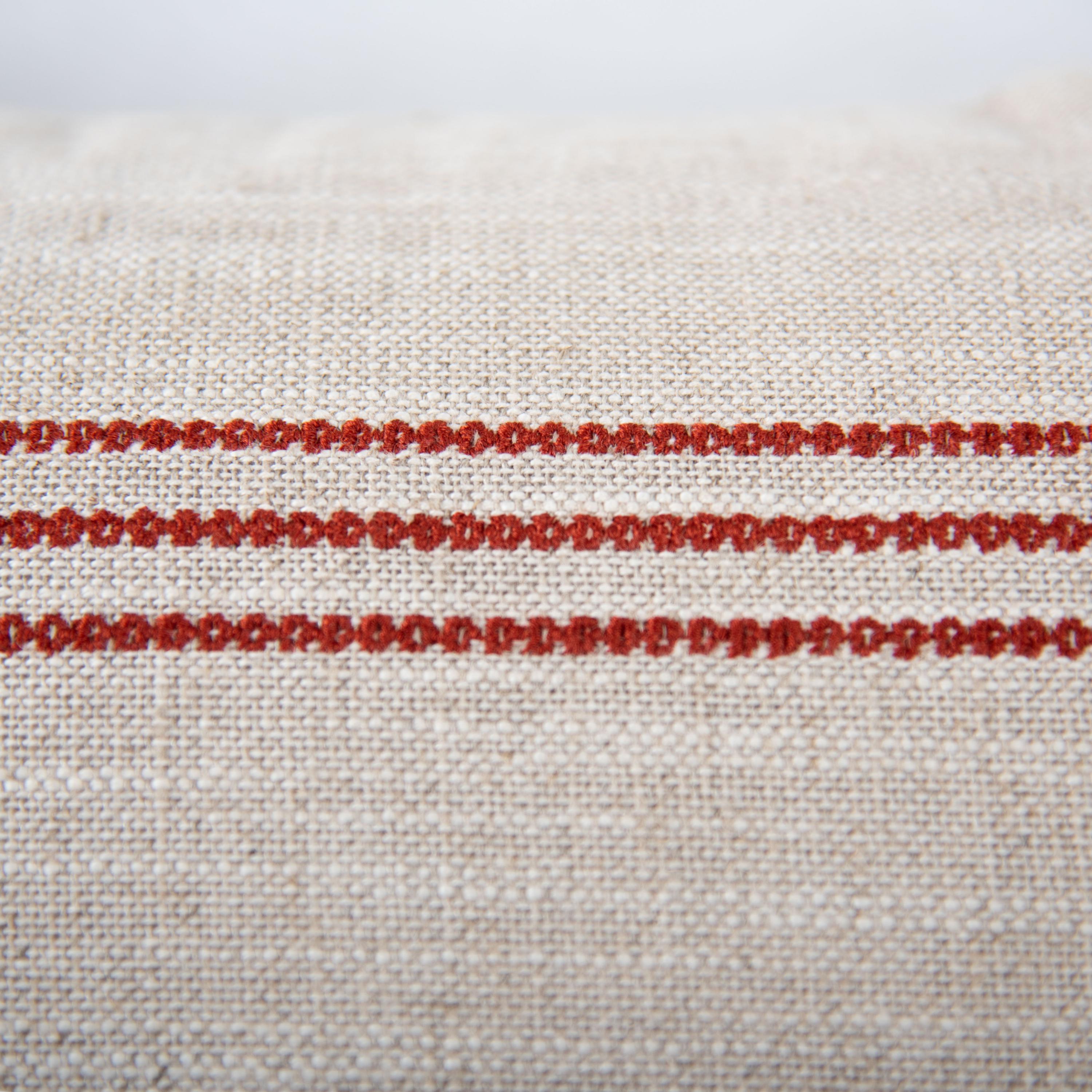 Woven Linen Stripe Decorative Throw Pillow