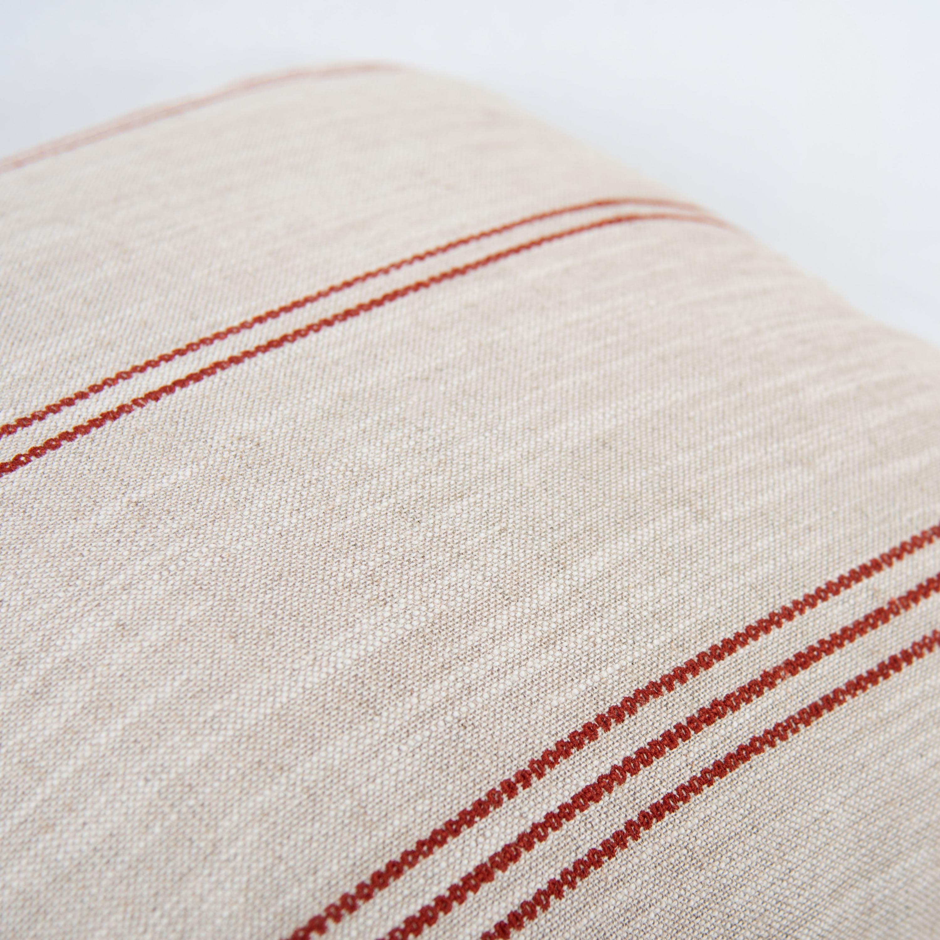 Woven Linen Stripe Decorative Throw Pillow