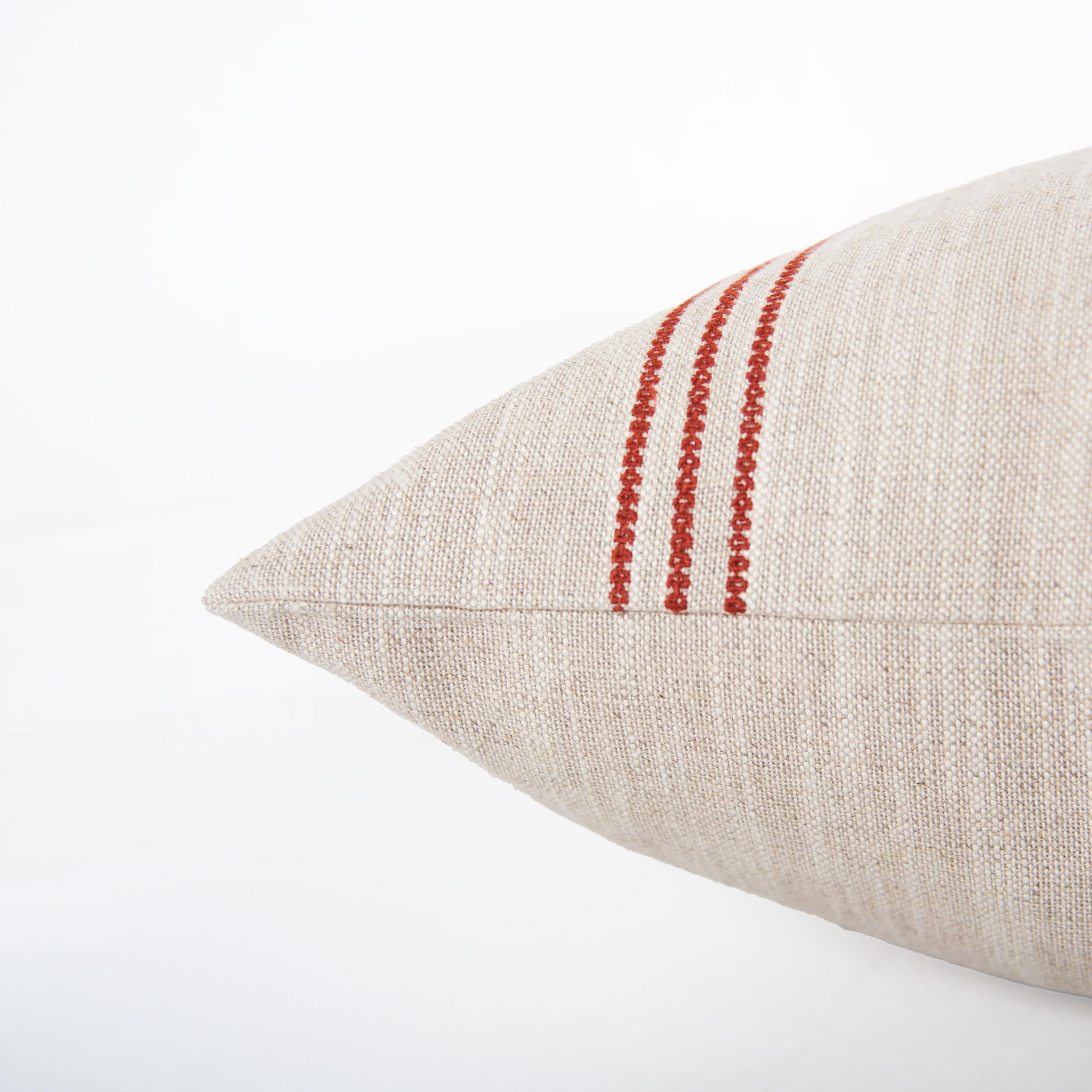 Woven Linen Stripe Decorative Throw Pillow