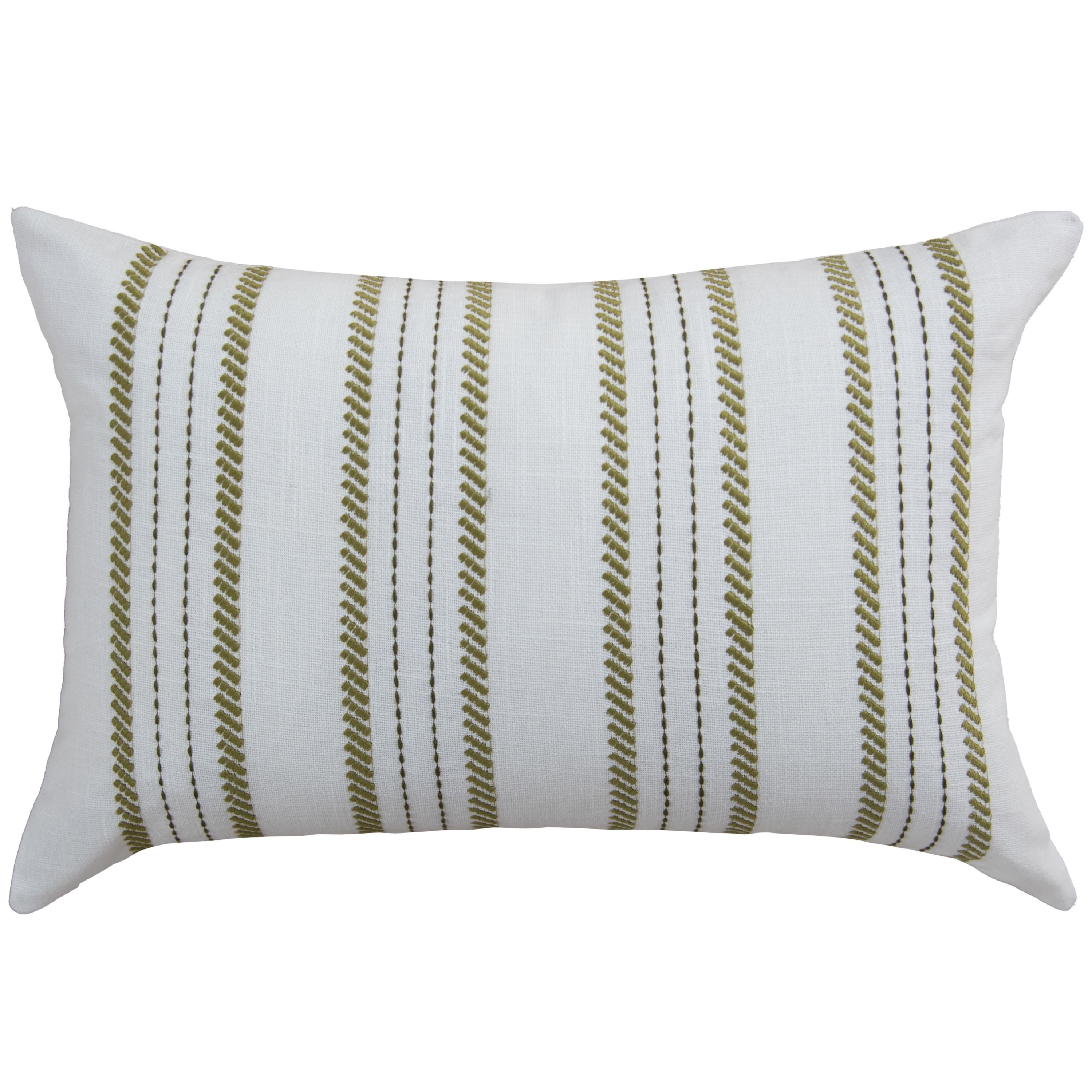 Woven Embroidered Stripe Decorative Throw Pillow