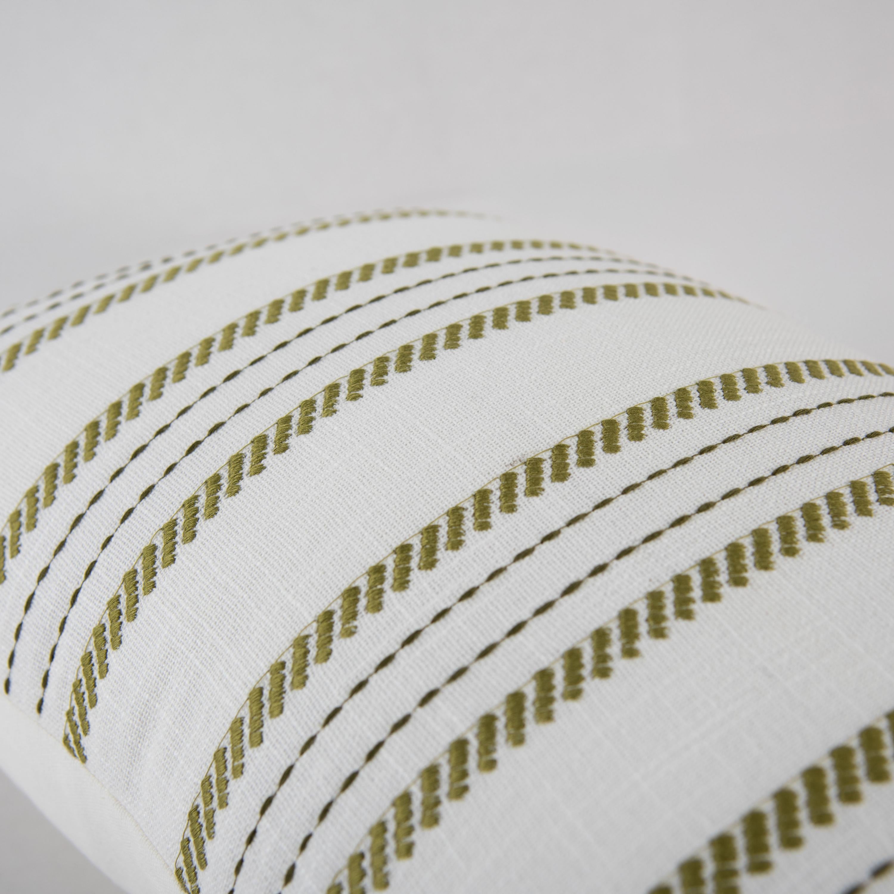 Woven Embroidered Stripe Decorative Throw Pillow