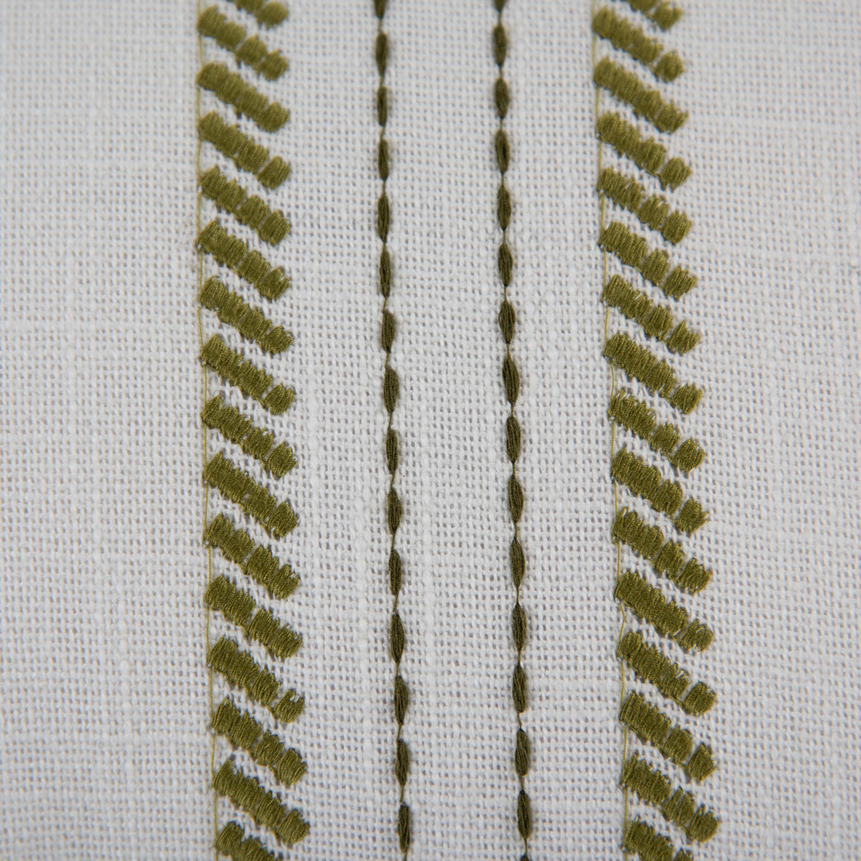 Woven Embroidered Stripe Decorative Throw Pillow