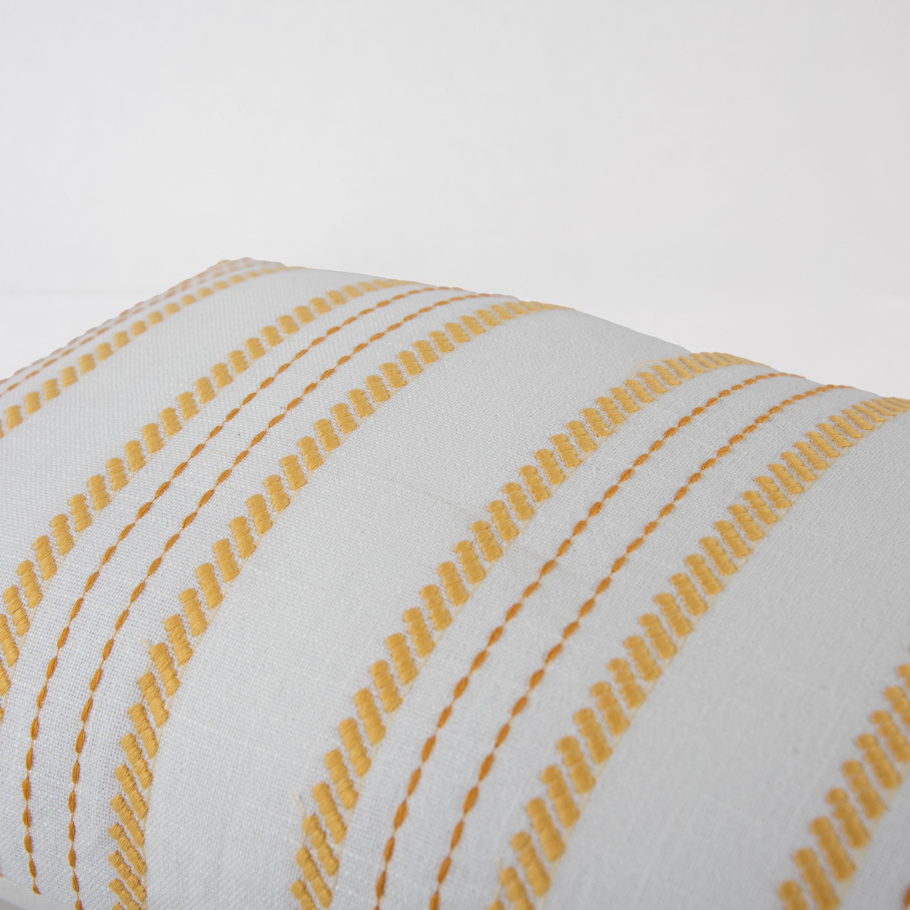 Woven Embroidered Stripe Decorative Throw Pillow