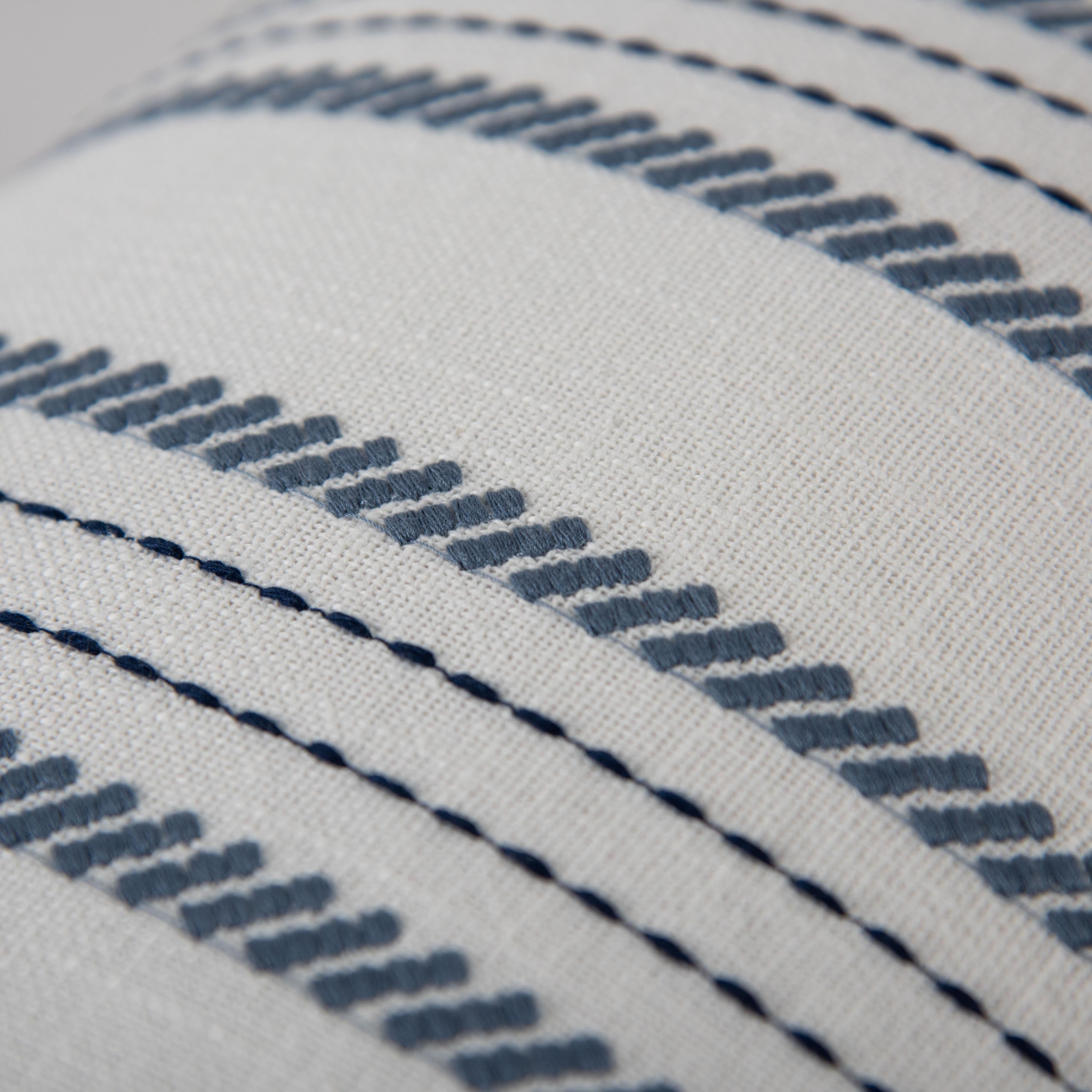Woven Embroidered Stripe Decorative Throw Pillow