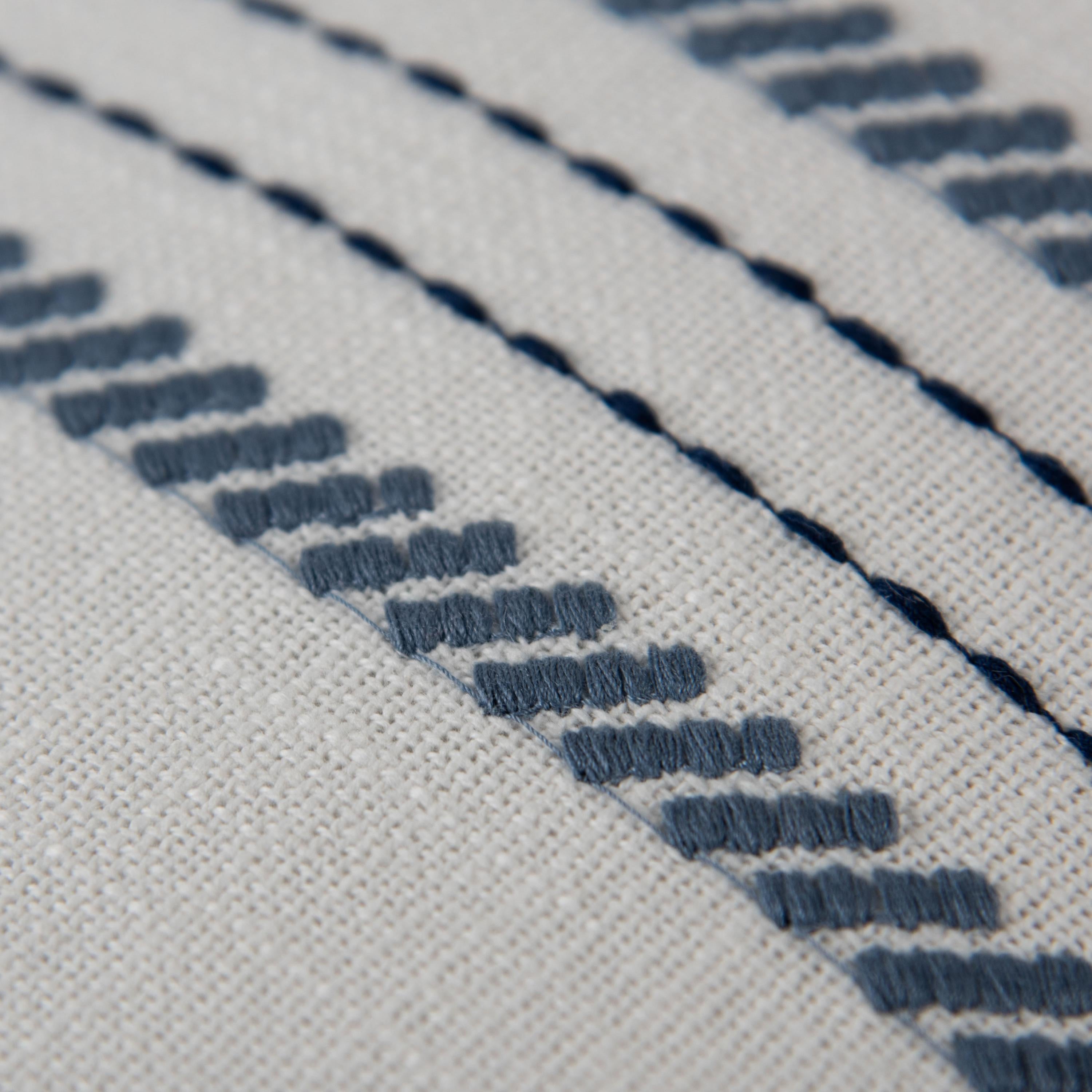Woven Embroidered Stripe Decorative Throw Pillow