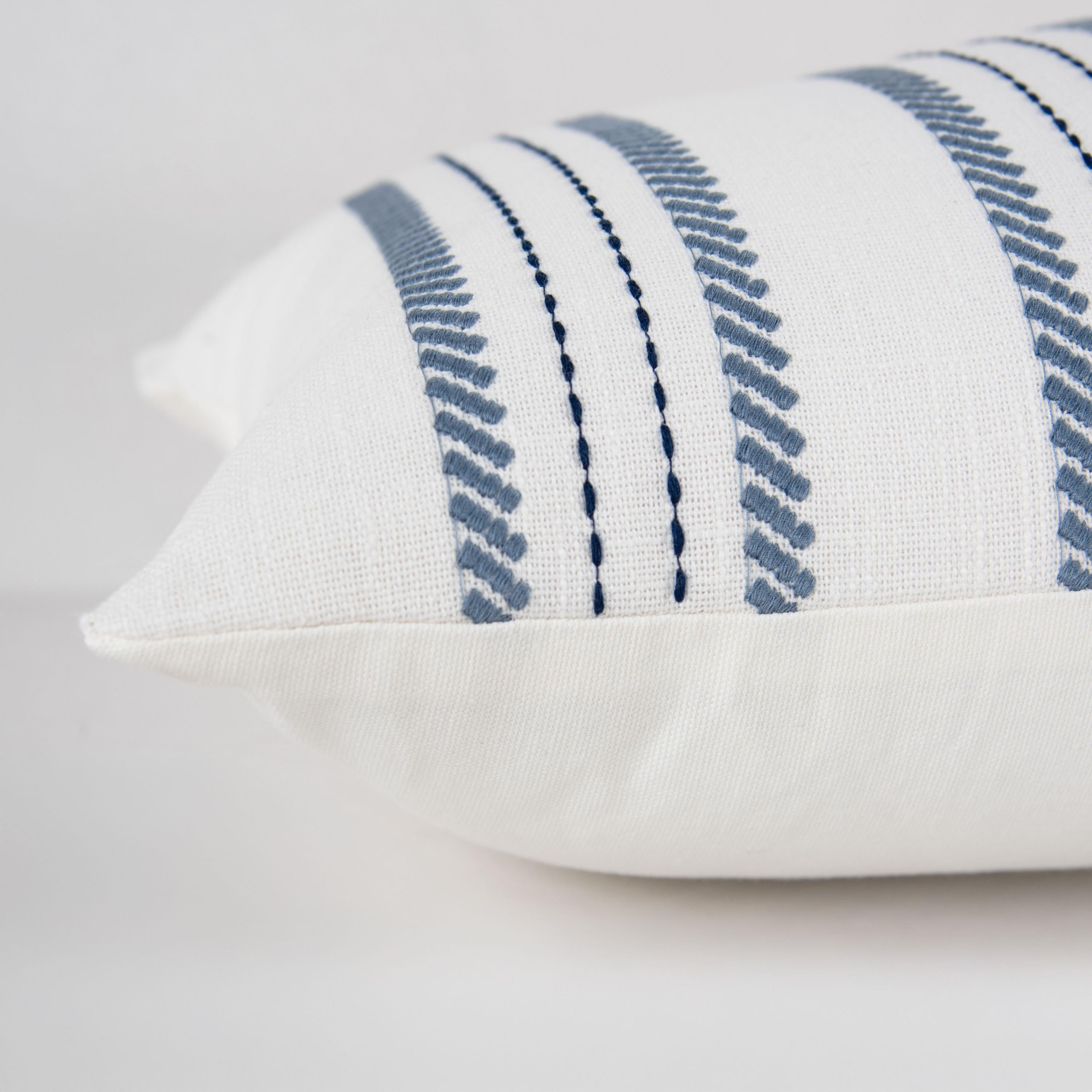 Woven Embroidered Stripe Decorative Throw Pillow