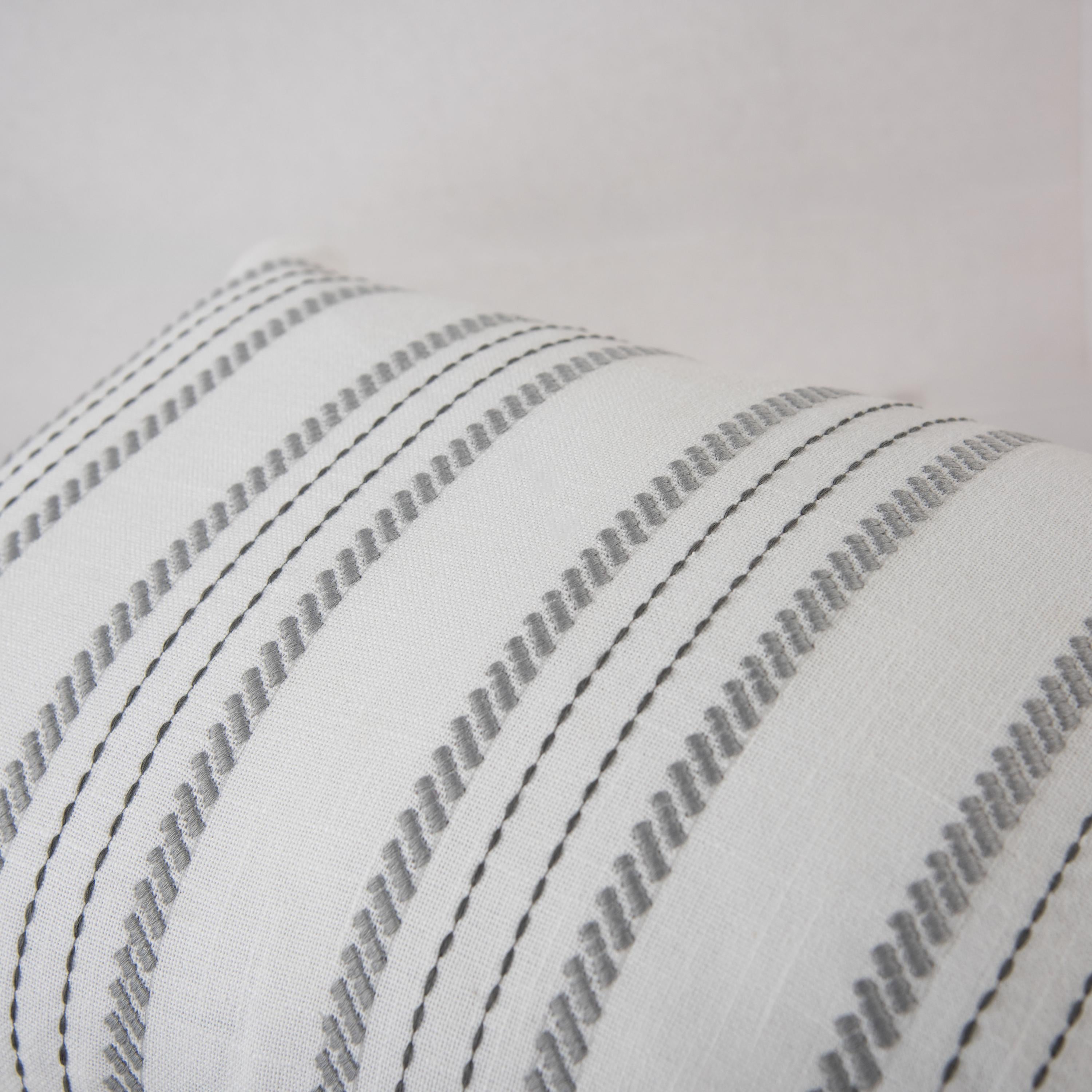 Woven Embroidered Stripe Decorative Throw Pillow