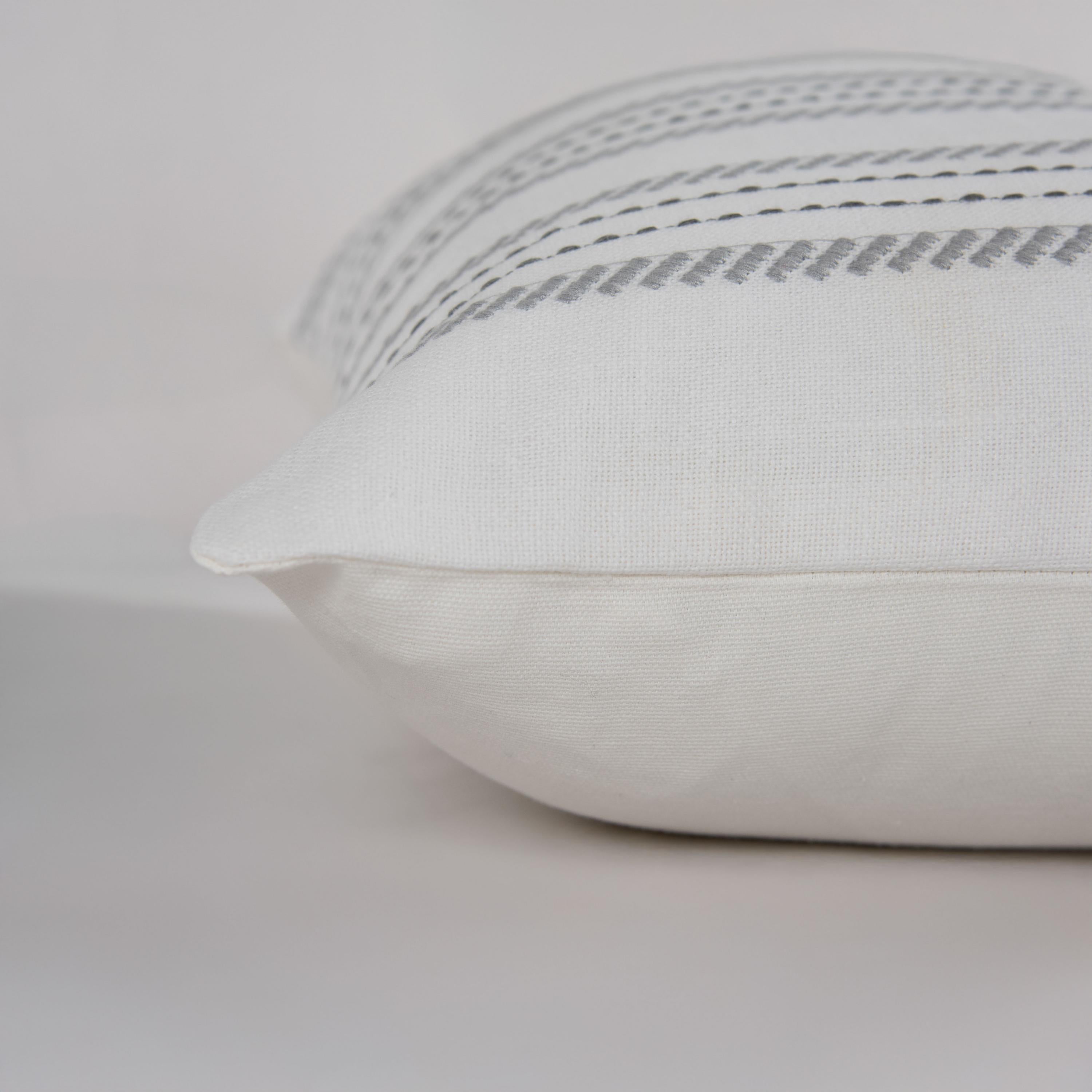 Woven Embroidered Stripe Decorative Throw Pillow