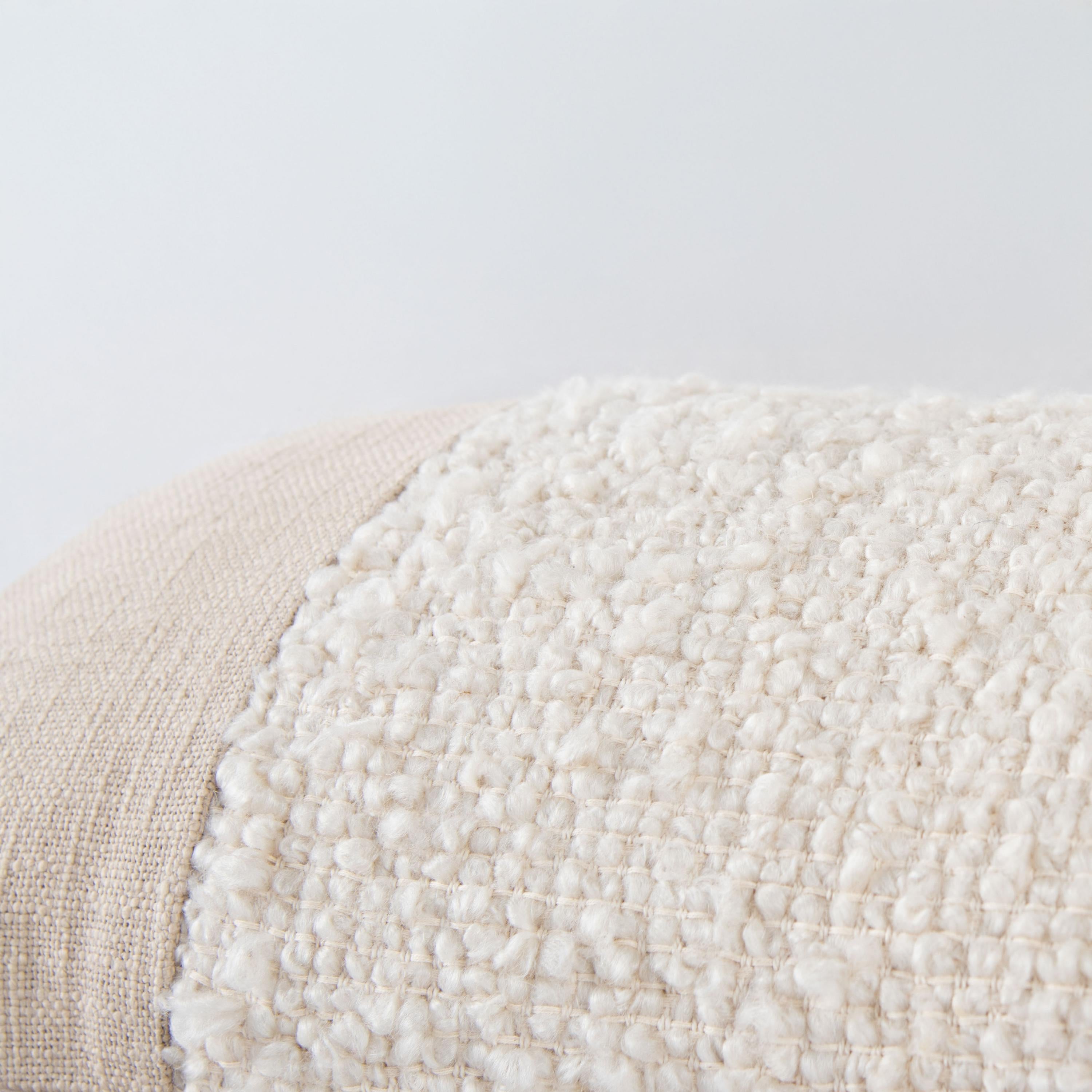Woven Natural Solid Lumbar Throw Pillow