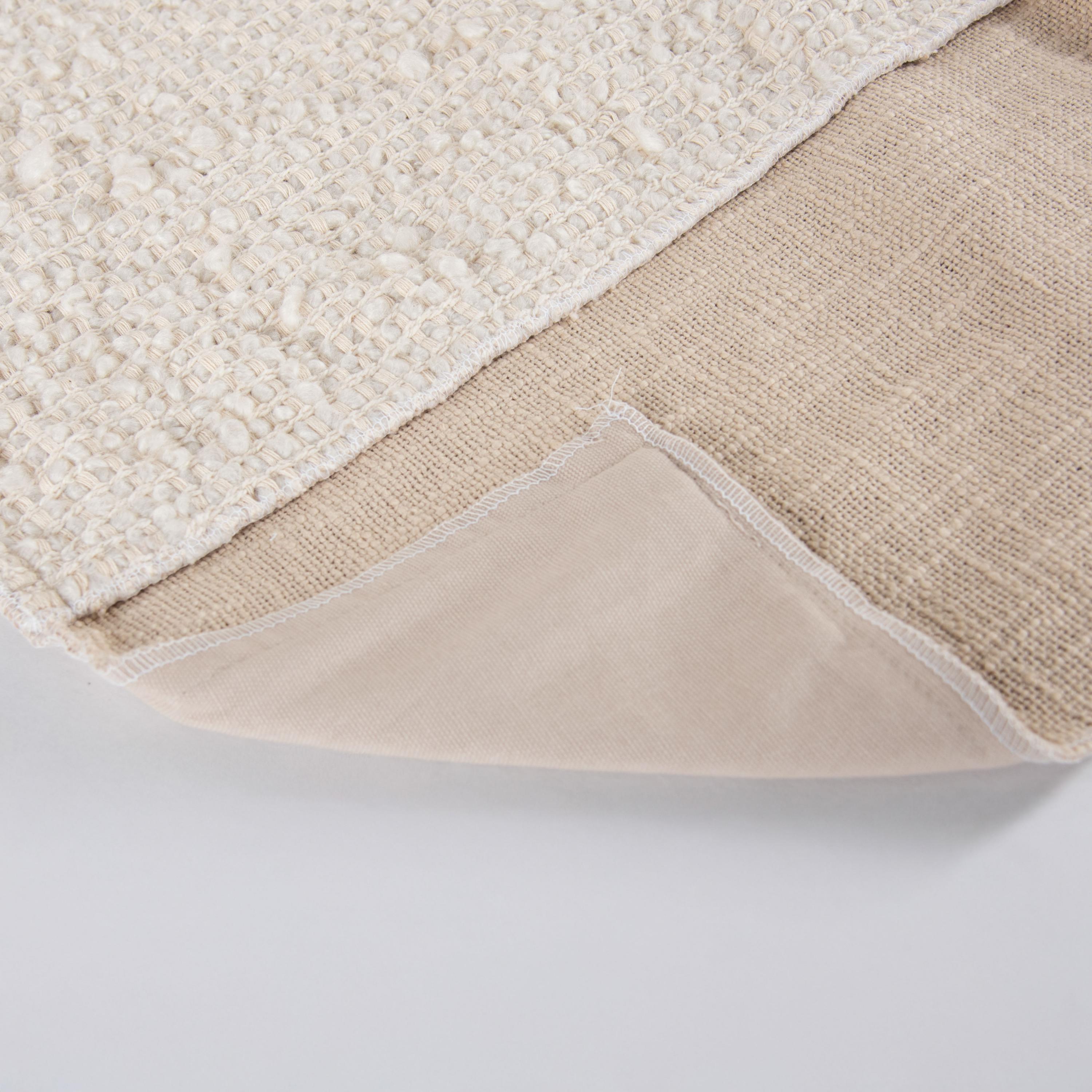 Woven Natural Solid Lumbar Throw Pillow