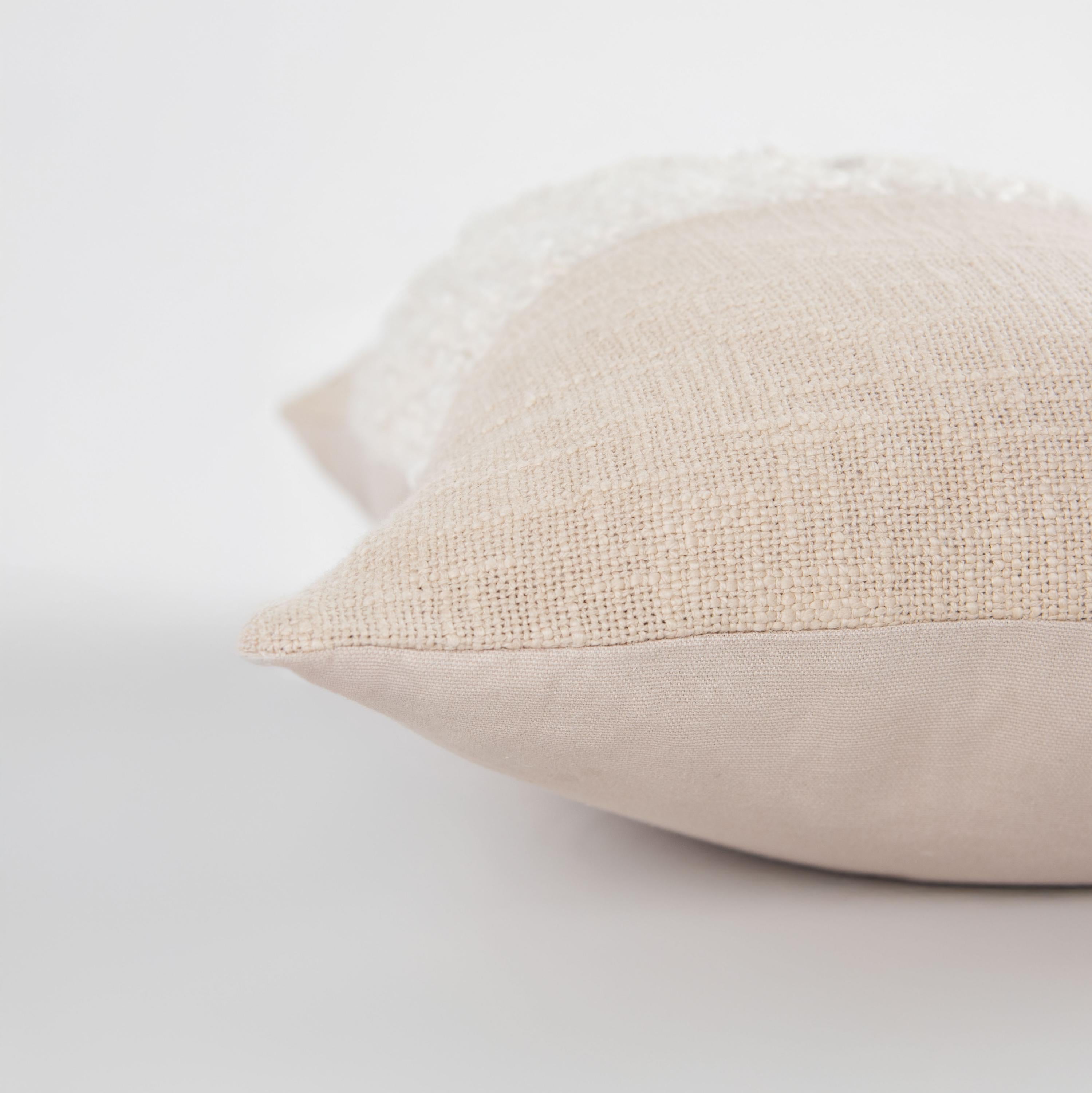Woven Natural Solid Lumbar Throw Pillow