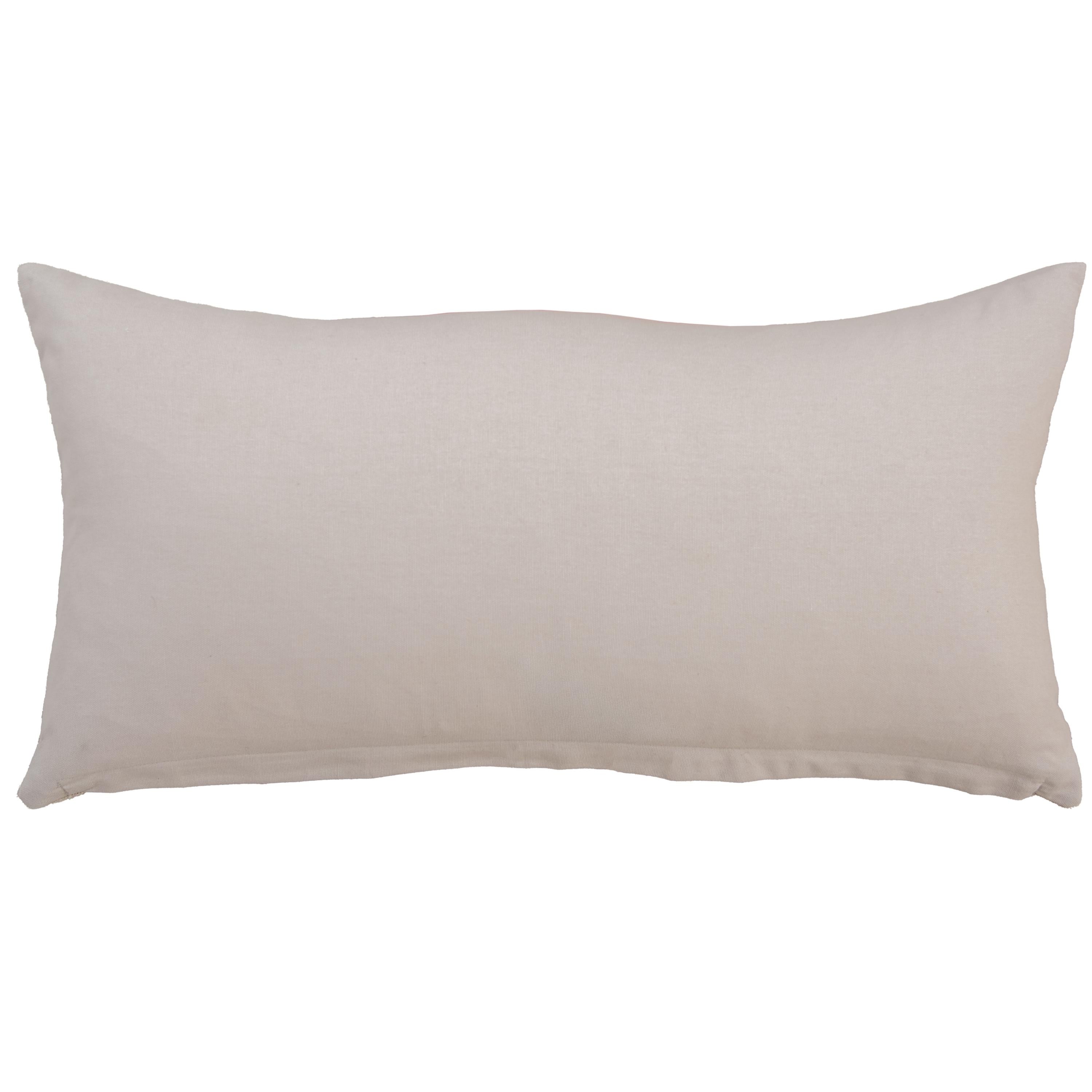 Woven Natural Solid Lumbar Throw Pillow