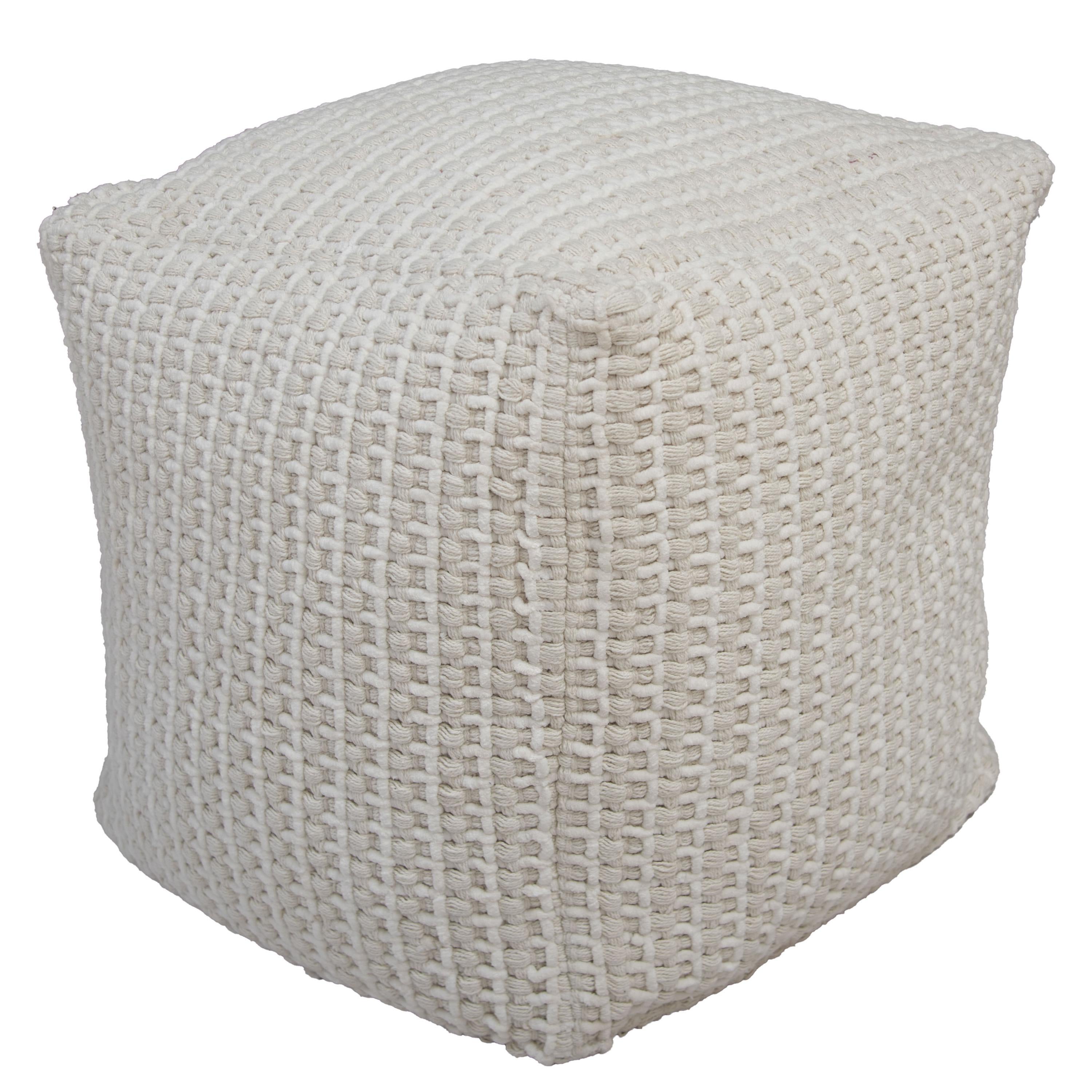 Woven Waffle Decorative Pouf