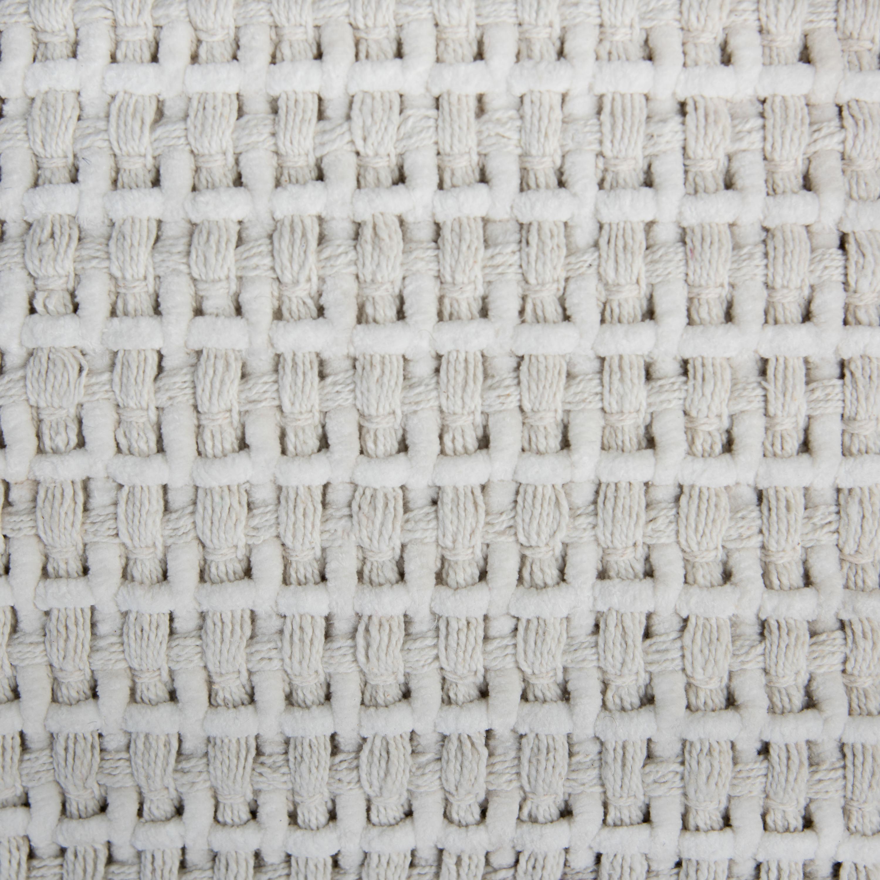 Woven Waffle Decorative Pouf