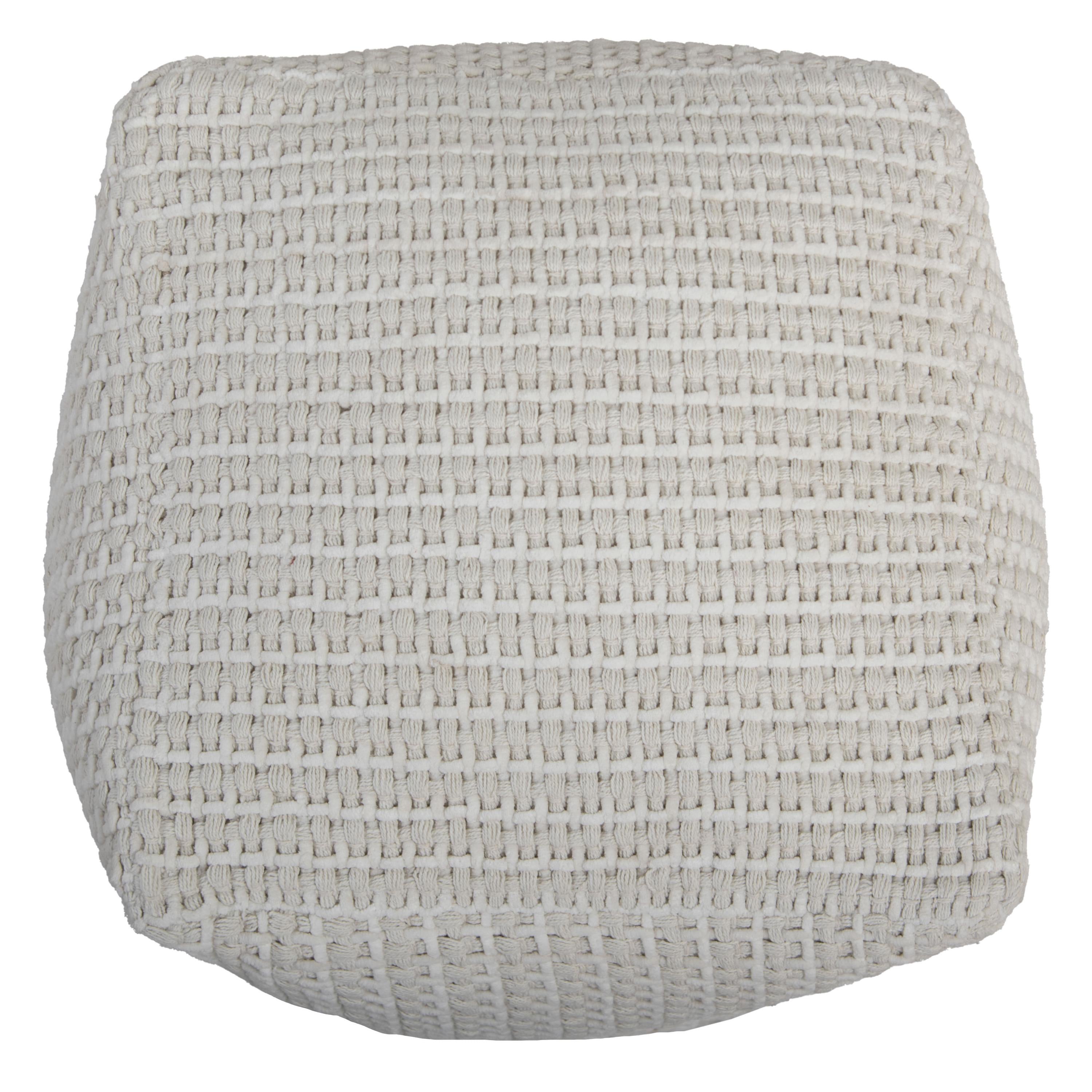 Woven Waffle Decorative Pouf