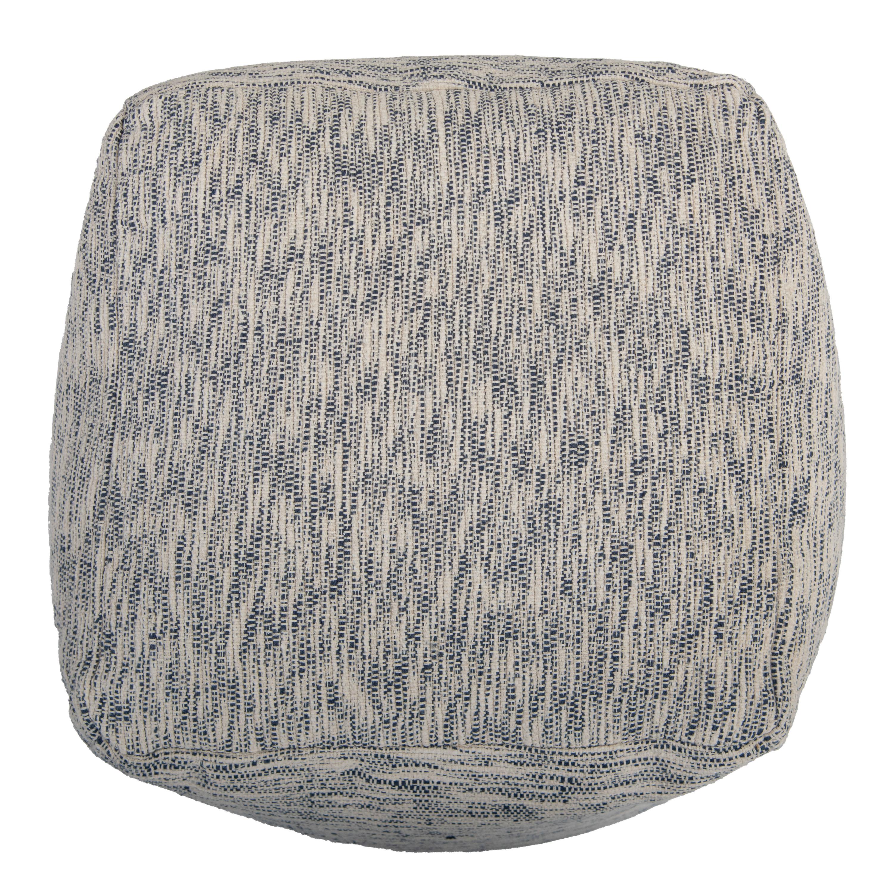 Woven Heathered Abstract Decorative Pouf