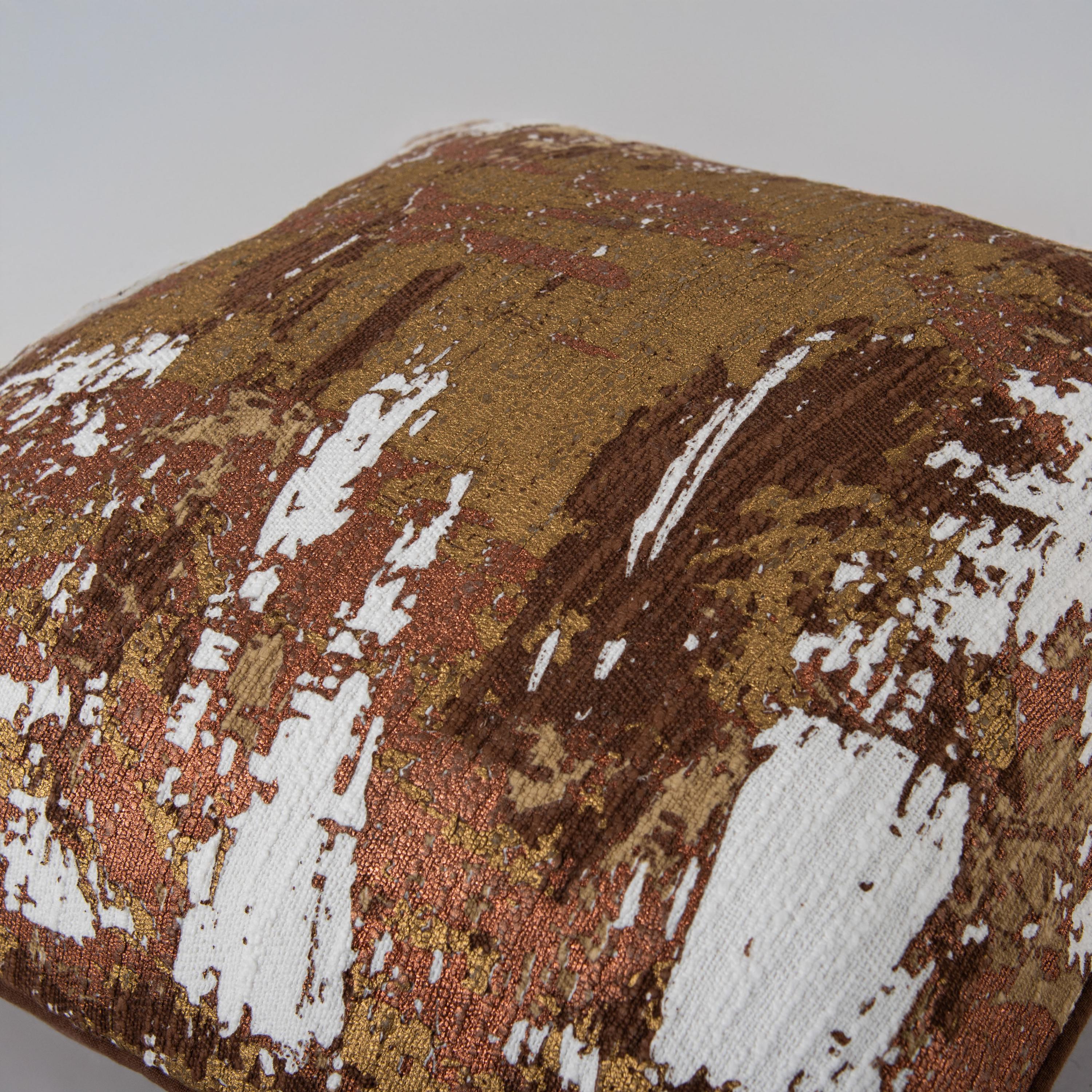 Metallic Foil Printed Abstract Decorative Throw Pillow