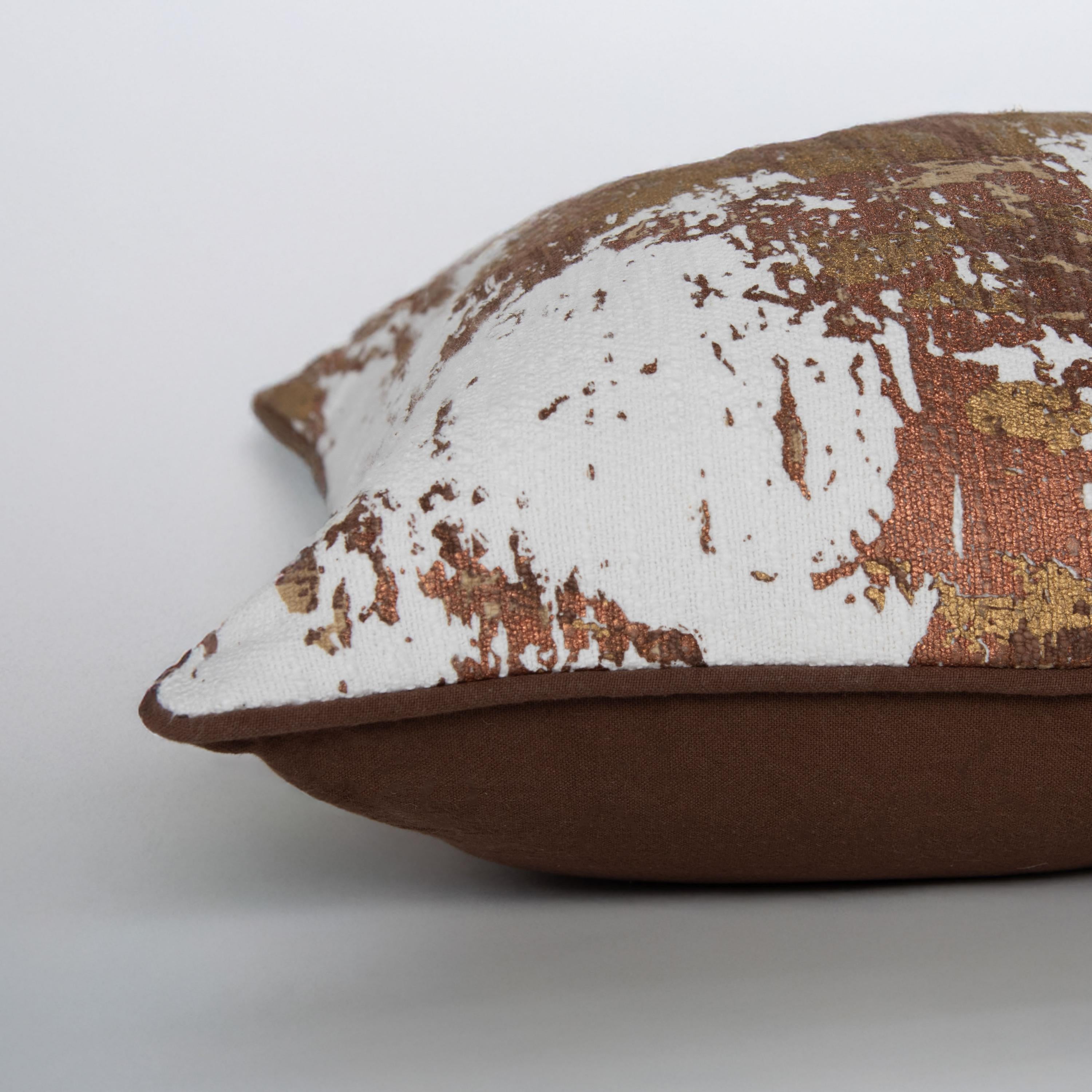 Metallic Foil Printed Abstract Decorative Throw Pillow